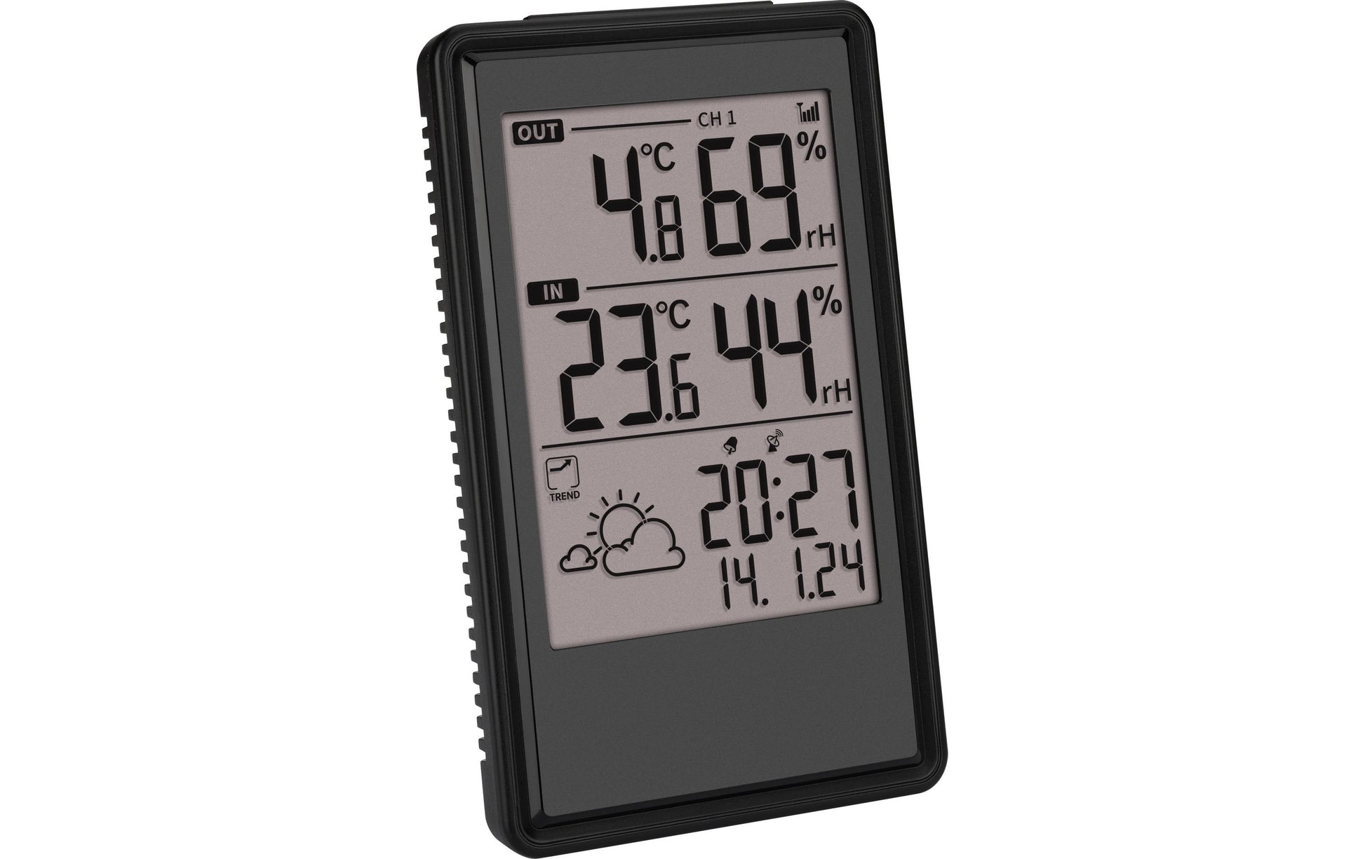 TFA-Dostmann TFA Dostmann ETNA – Wetterstation, innen/aussen, Hygrometer & Thermometer, inkl. Aussensensor – schwarz
