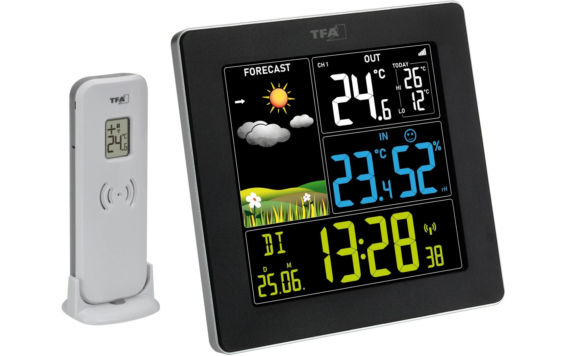 TFA-Dostmann SUN 2 Temperatur-/Feuchtesensor – Kabellos (433 MHz), −40–60 °C, 10–99 %, Eingebaut