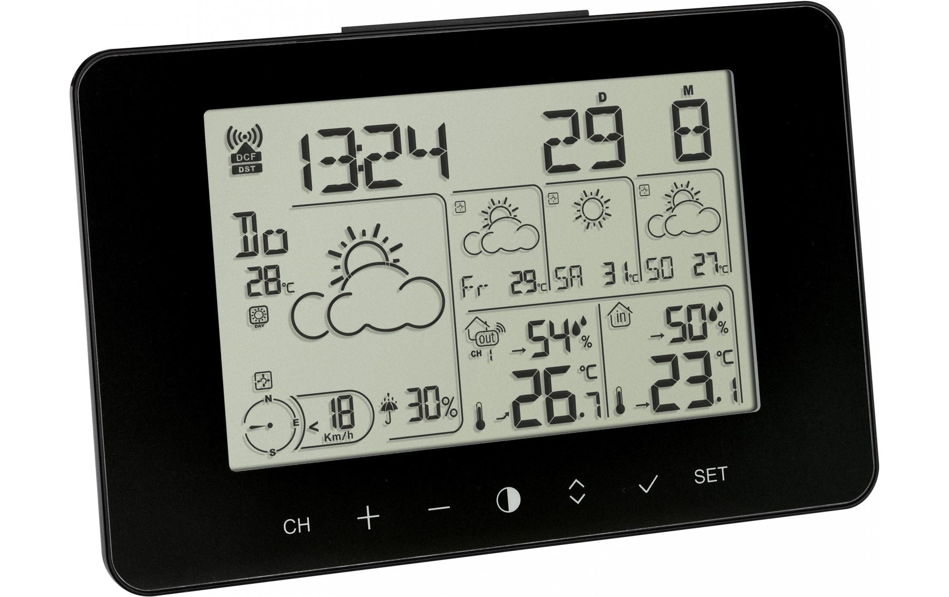 TFA-Dostmann METEOTIME PRIMO Temperatur-/Feuchtesensor – Kabellos, 0–50 °C, 20–95 %