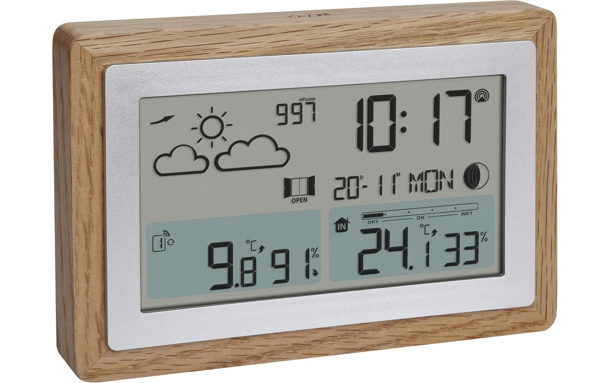 TFA-Dostmann TFA Dostmann OAK – Wetterstation, innen/aussen, Hygrometer & Thermometer, inkl. Aussensensor – braun
