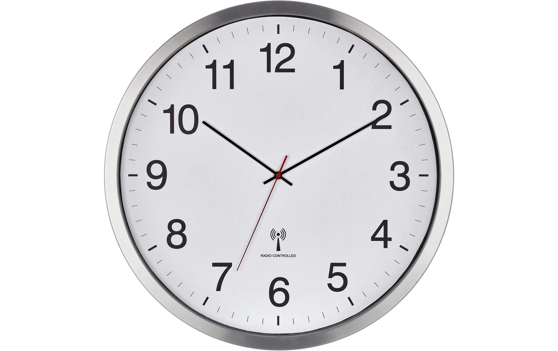 TFA-Dostmann TFA Dostmann Wanduhr – Funk – Ø 50,8 cm, Silber, Aluminium