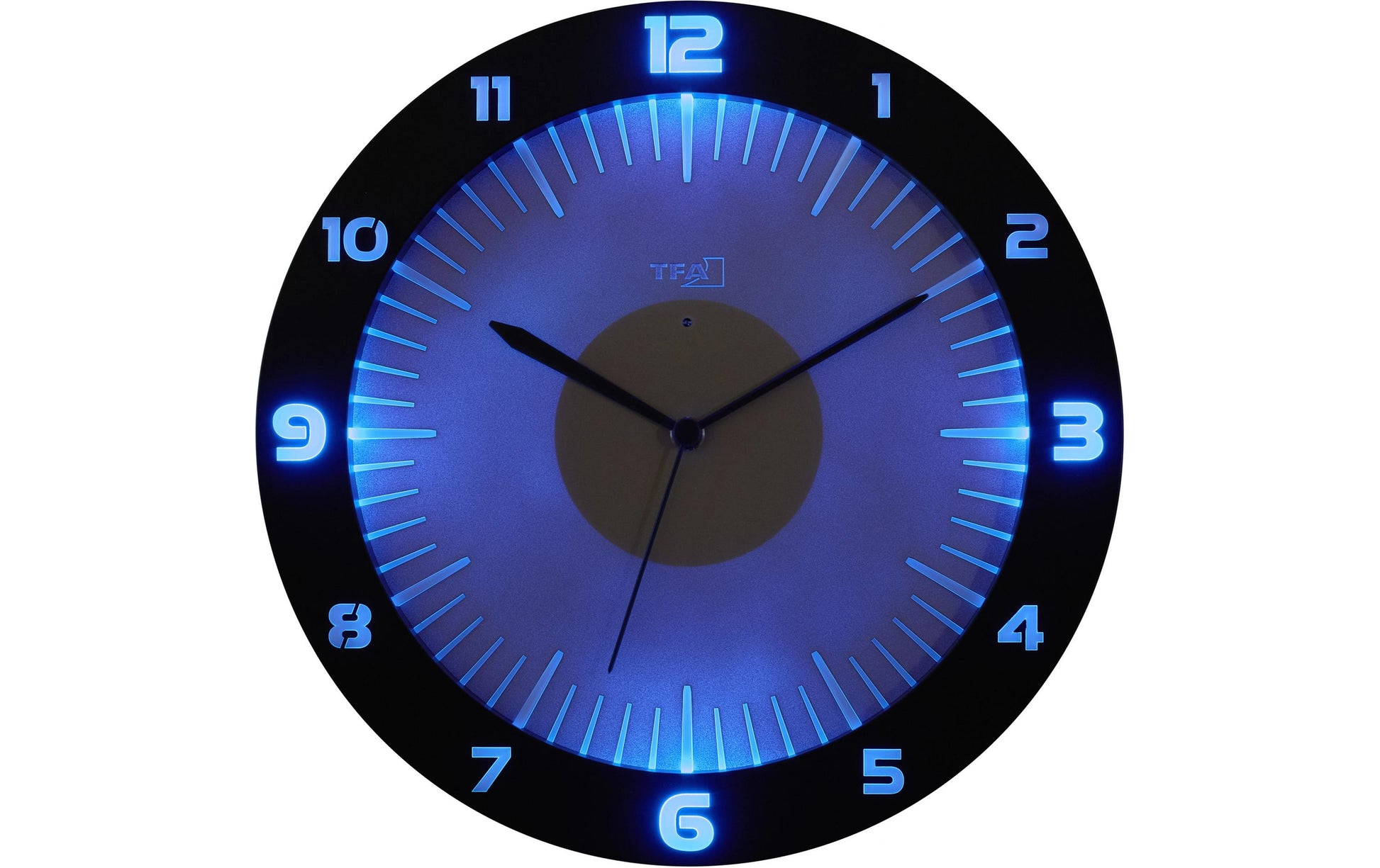 TFA-Dostmann TFA Dostmann LUMOCLOCK Wanduhr – Funk, analog, Licht, USB, Ø 30,3 cm, schwarz, Kunststoff