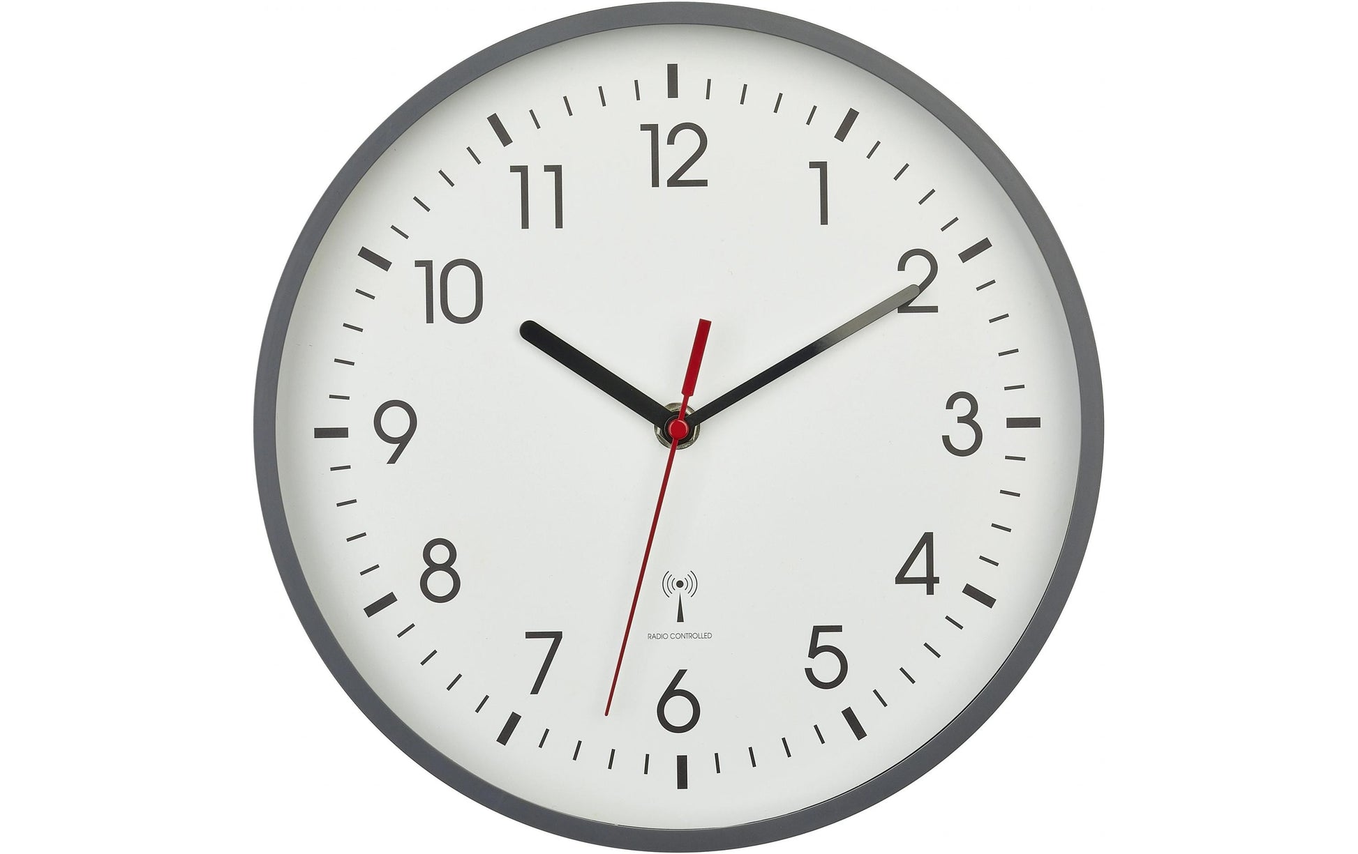 TFA-Dostmann TFA Dostmann Wanduhr – Funk, analog, Ø 24,5 cm, grau, Kunststoff