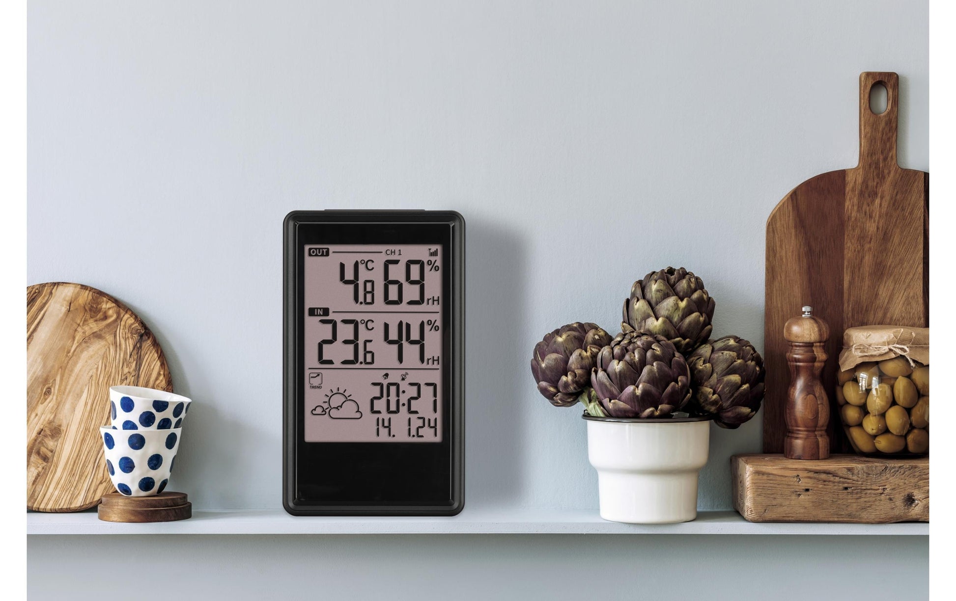 TFA-Dostmann TFA Dostmann ETNA – Wetterstation, innen/aussen, Hygrometer & Thermometer, inkl. Aussensensor – schwarz