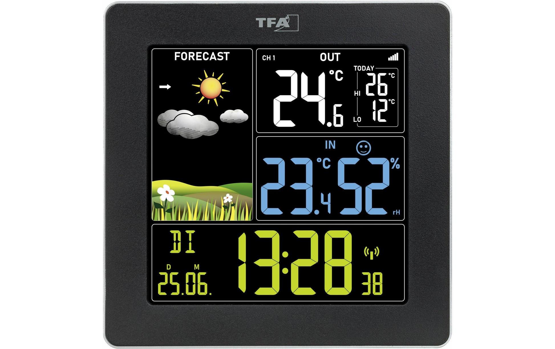 TFA-Dostmann SUN 2 Temperatur-/Feuchtesensor – Kabellos (433 MHz), −40–60 °C, 10–99 %, Eingebaut