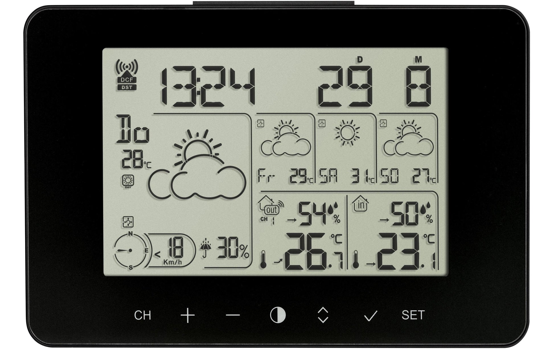 TFA-Dostmann METEOTIME PRIMO Temperatur-/Feuchtesensor – Kabellos, 0–50 °C, 20–95 %