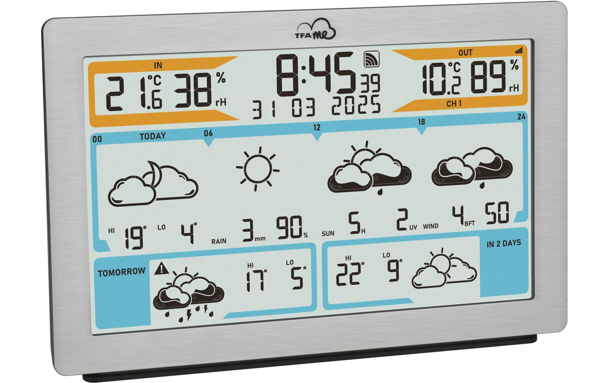 TFA-Dostmann TFA.me ID-02 Sensor-Gateway/Monitor – WLAN, −40–60 °C, 10–99 %, Innen/Aussen