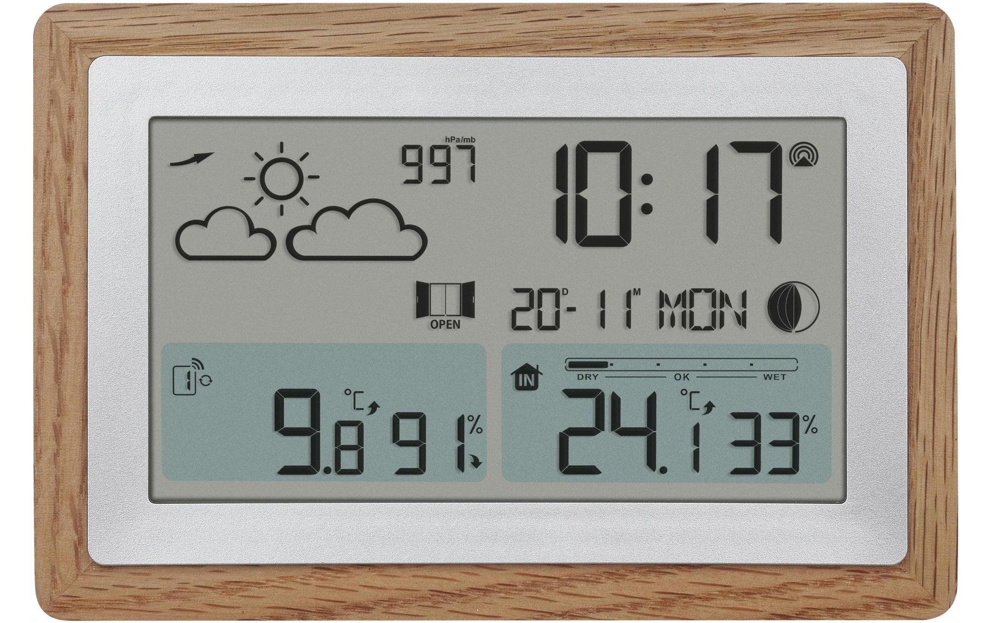 TFA-Dostmann TFA Dostmann OAK – Wetterstation, innen/aussen, Hygrometer & Thermometer, inkl. Aussensensor – braun