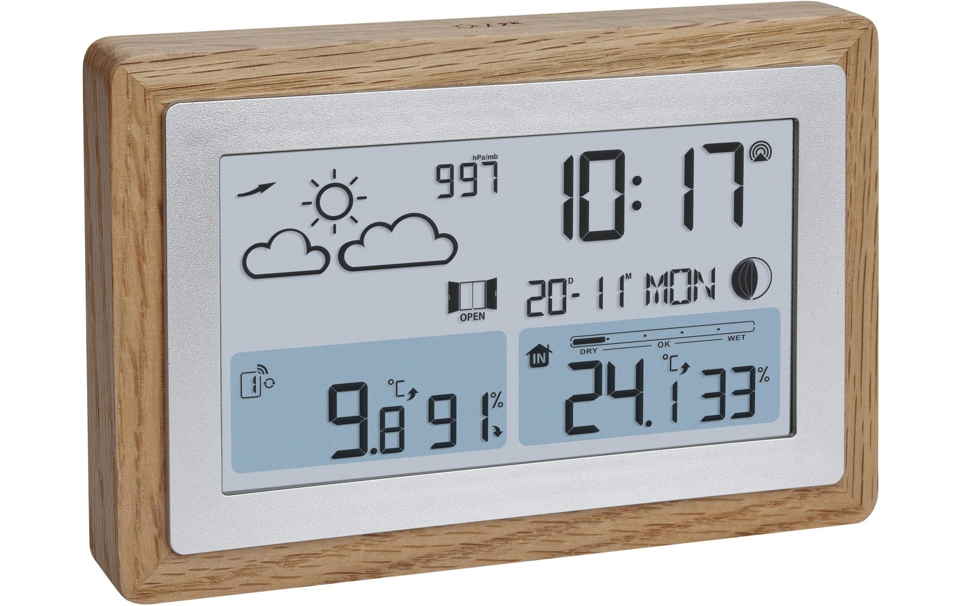 TFA-Dostmann TFA Dostmann OAK – Wetterstation, innen/aussen, Hygrometer & Thermometer, inkl. Aussensensor – braun