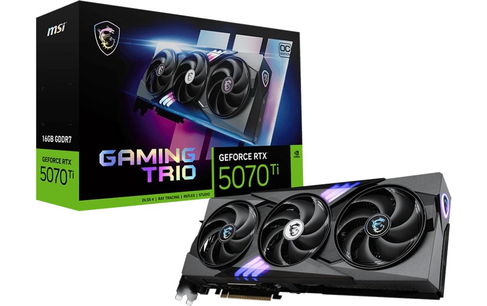 MSI GeForce RTX 5070 Ti 16G GAMING TRIO OC PLUS – Grafikkarte – 16 GB GDDR7, PCIe 5.0, 3×DP/1×HDMI, 300 W