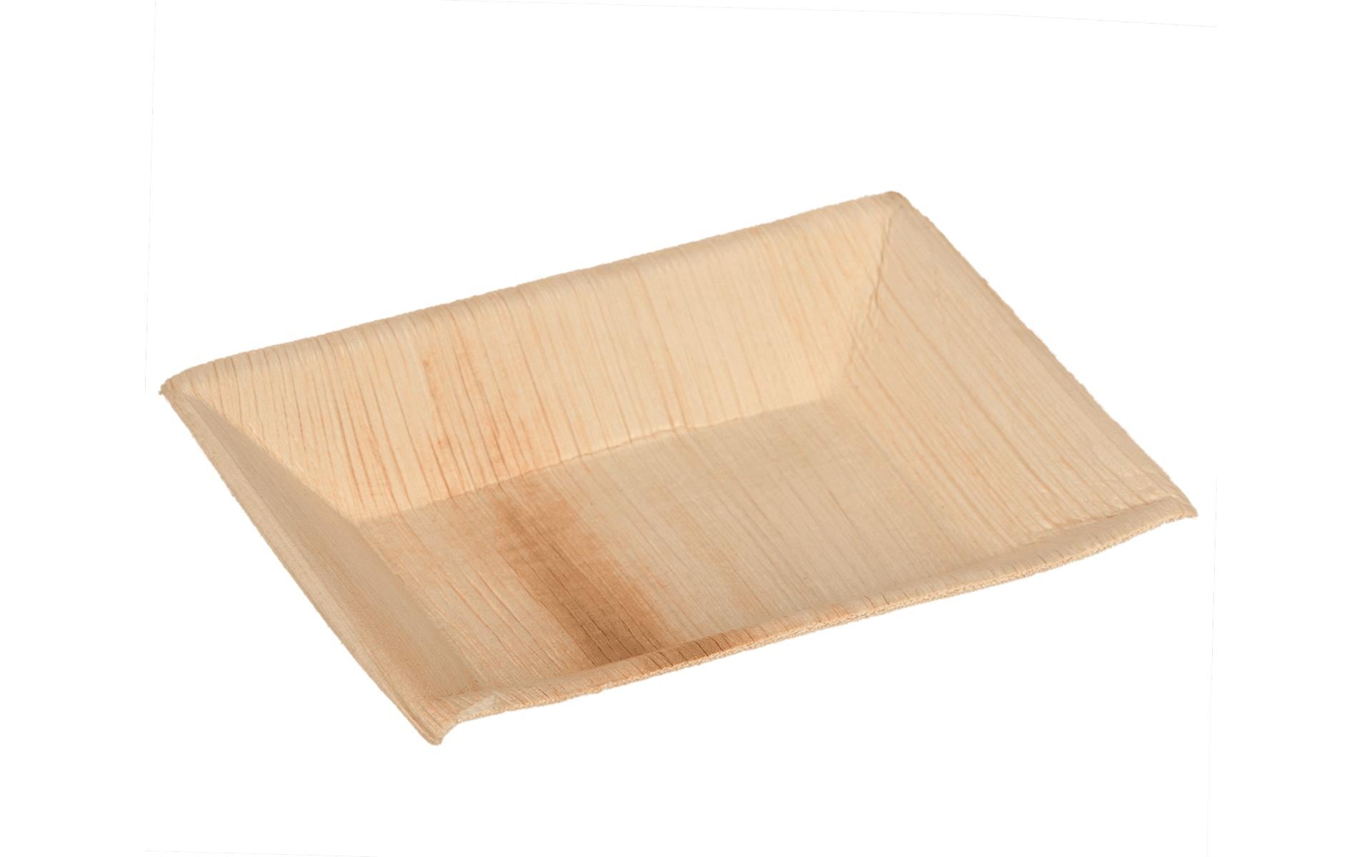 Elco Teller, Palmblatt, rechteckig – 12 × 17 cm, braun – 25 Stk.