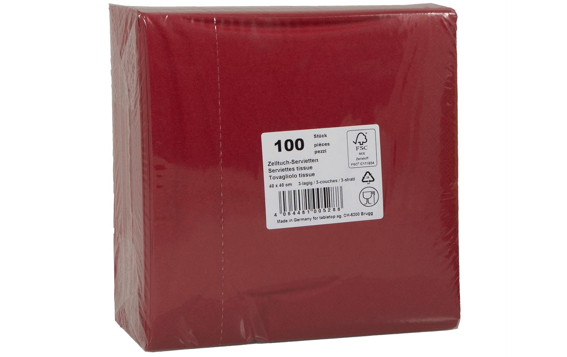 Elco Servietten – Bordeaux – 40 × 40 cm, 3-lagig – 100 Stück
