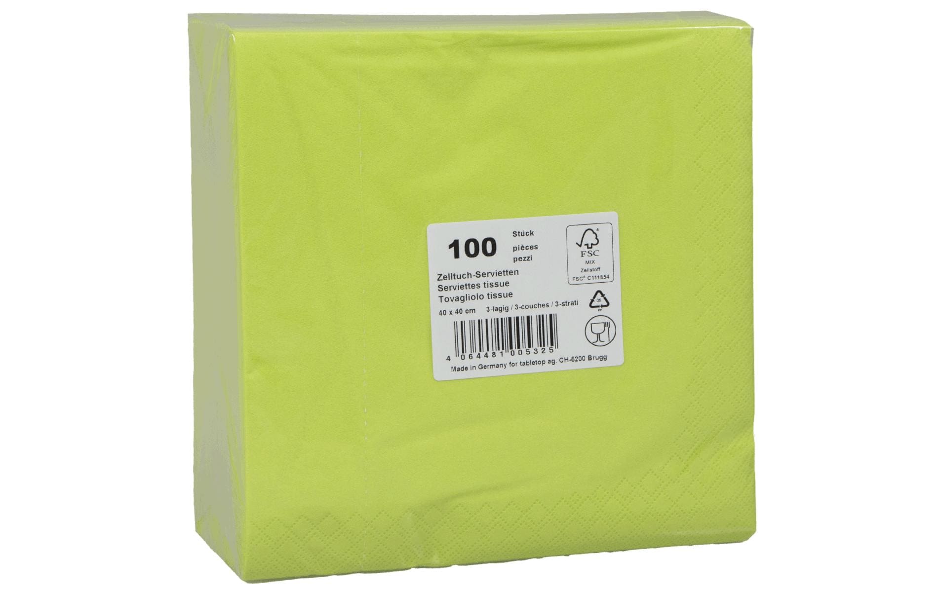 Elco Servietten – Limette – 40 × 40 cm, 3-lagig – 100 Stück