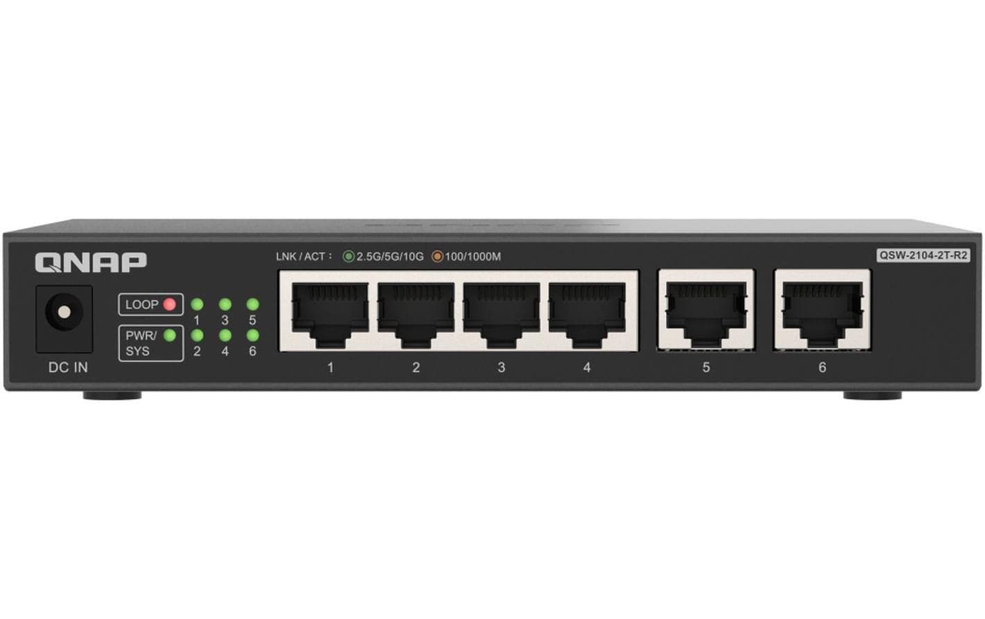 QNAP QSW-2104-2T-R2 – Switch – 4×2.5G, 2×10G RJ45
