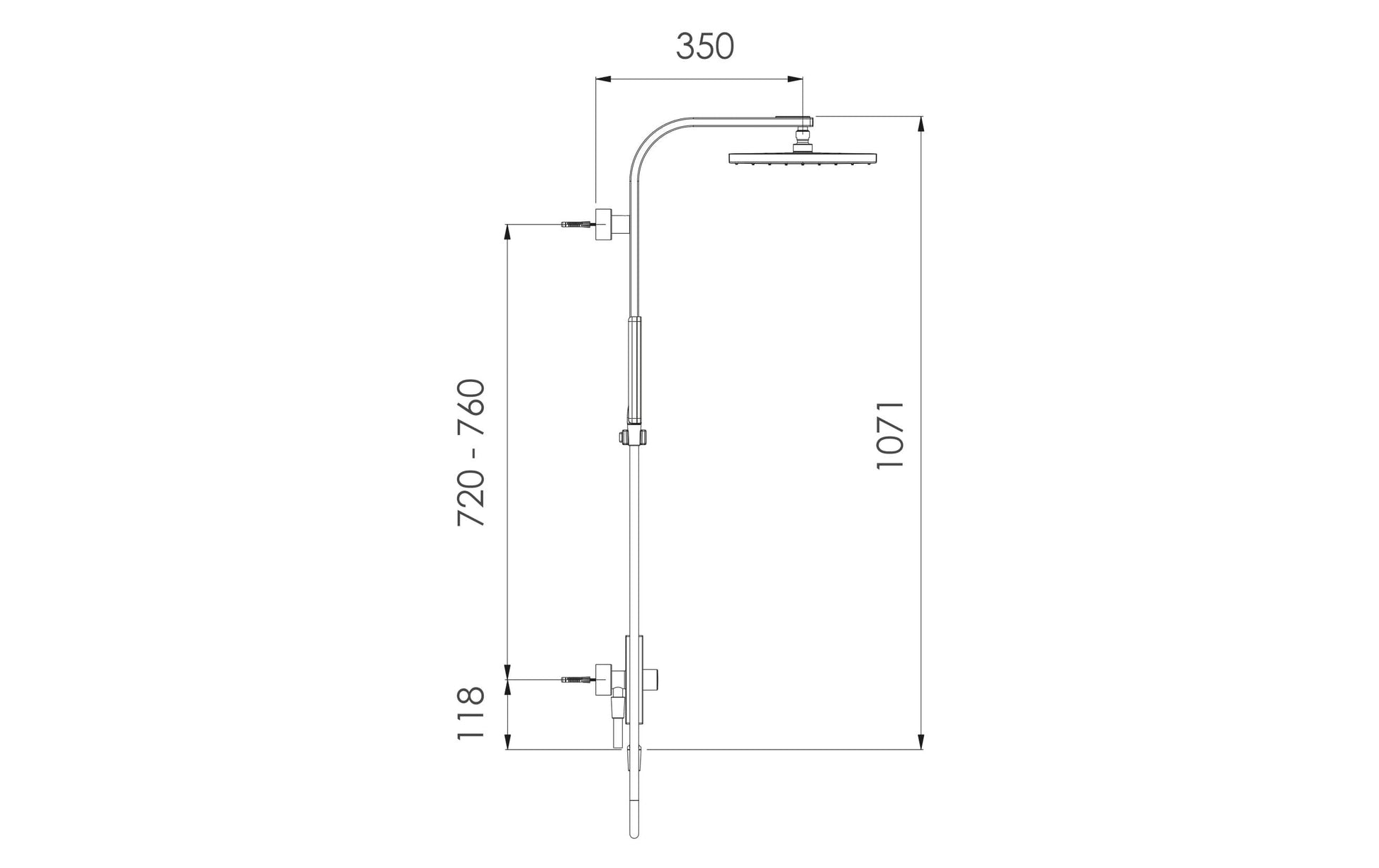 Nikles Duschsystem Kit System 6 Pure – 107,1 cm Duschsäule, Metall/Chrom, Einhebelmischer, Schlauch 1,5 m