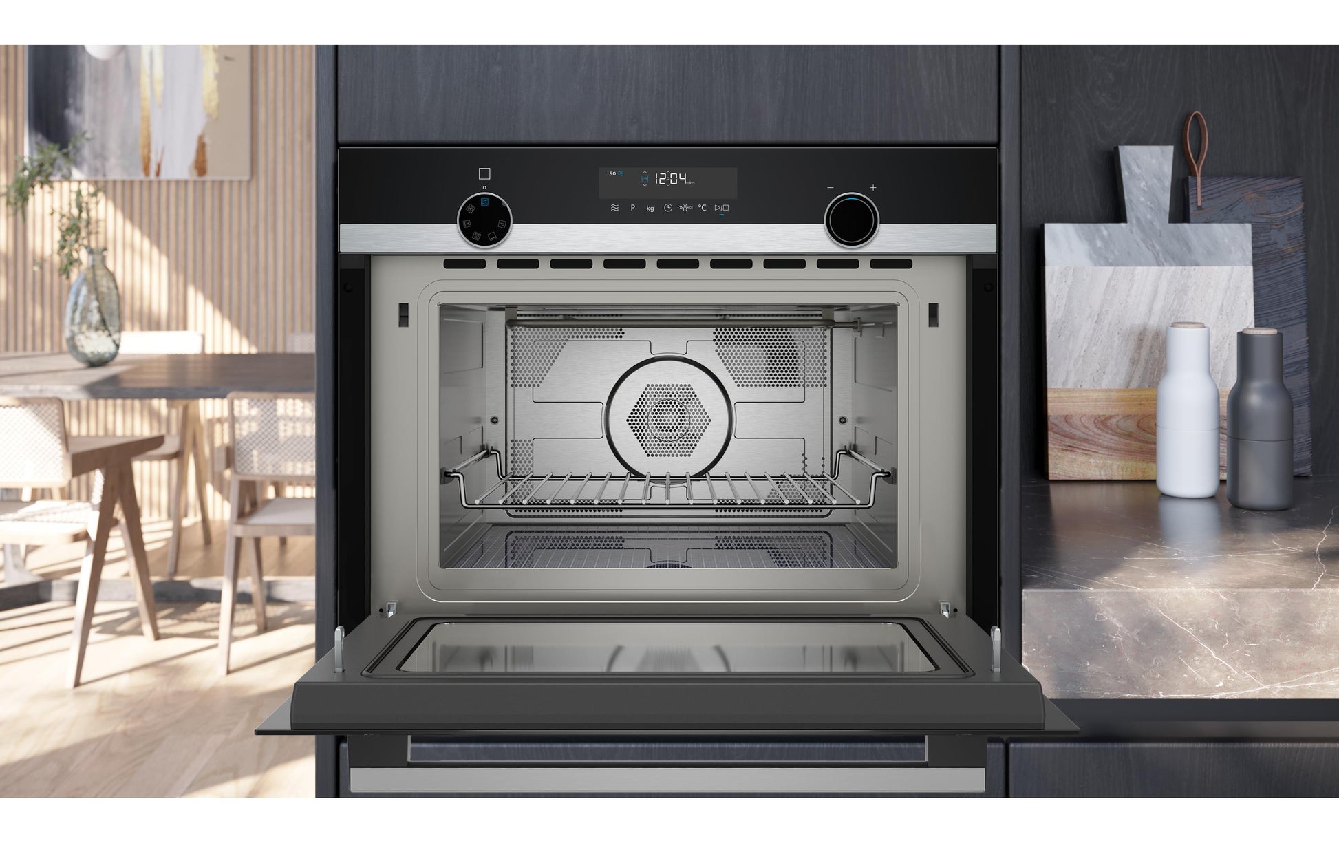 Siemens Einbau-Mikrowelle CM585AGS1 – 44 l, Grill & Heissluft, 900 W – schwarz/edelstahl