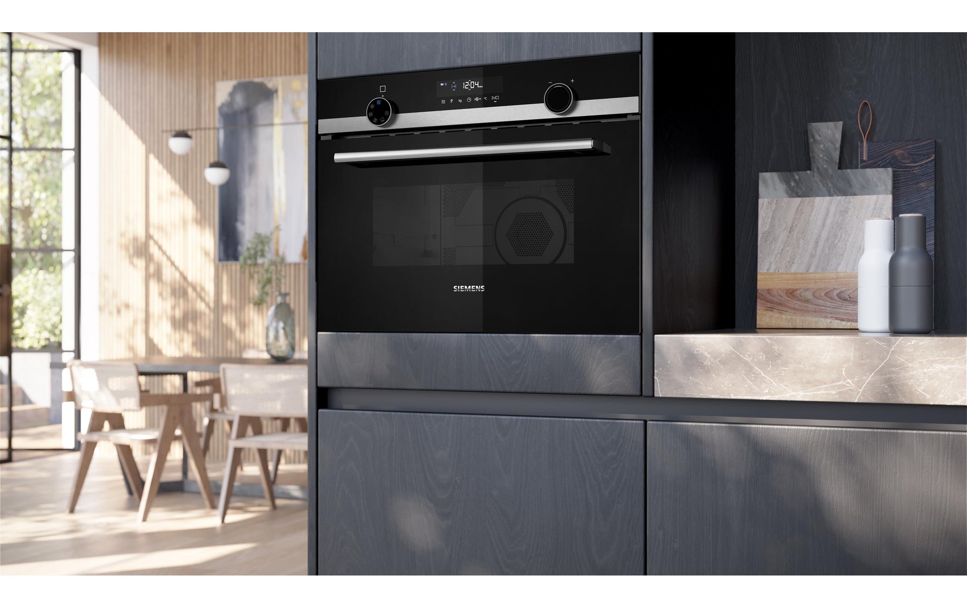 Siemens Einbau-Mikrowelle CM585AGS1 – 44 l, Grill & Heissluft, 900 W – schwarz/edelstahl