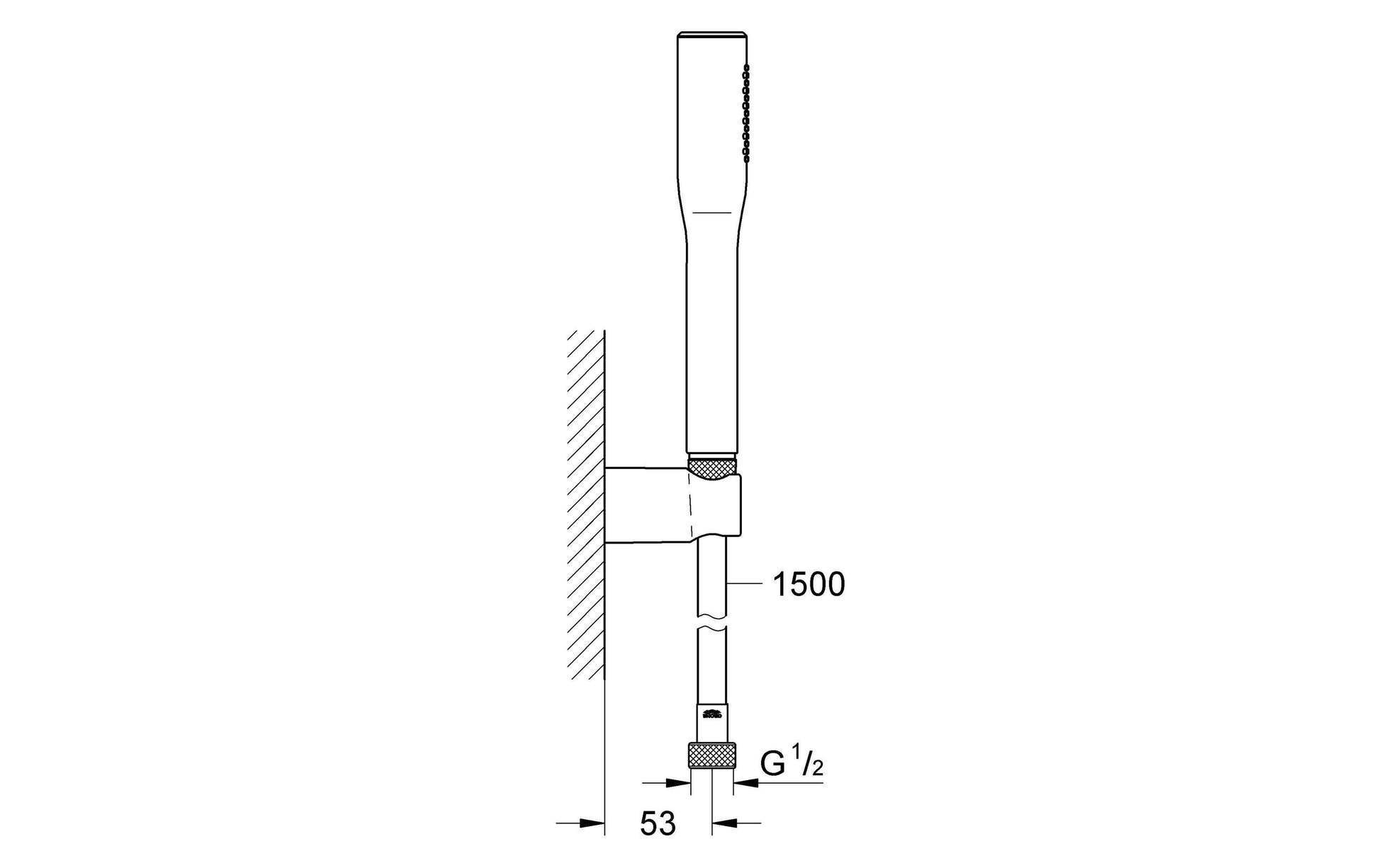 GROHE Handduschbrause Euphoria Cosmopolitan Stick – 150 cm Schlauch, Metall, Wandmontiert, Chrom