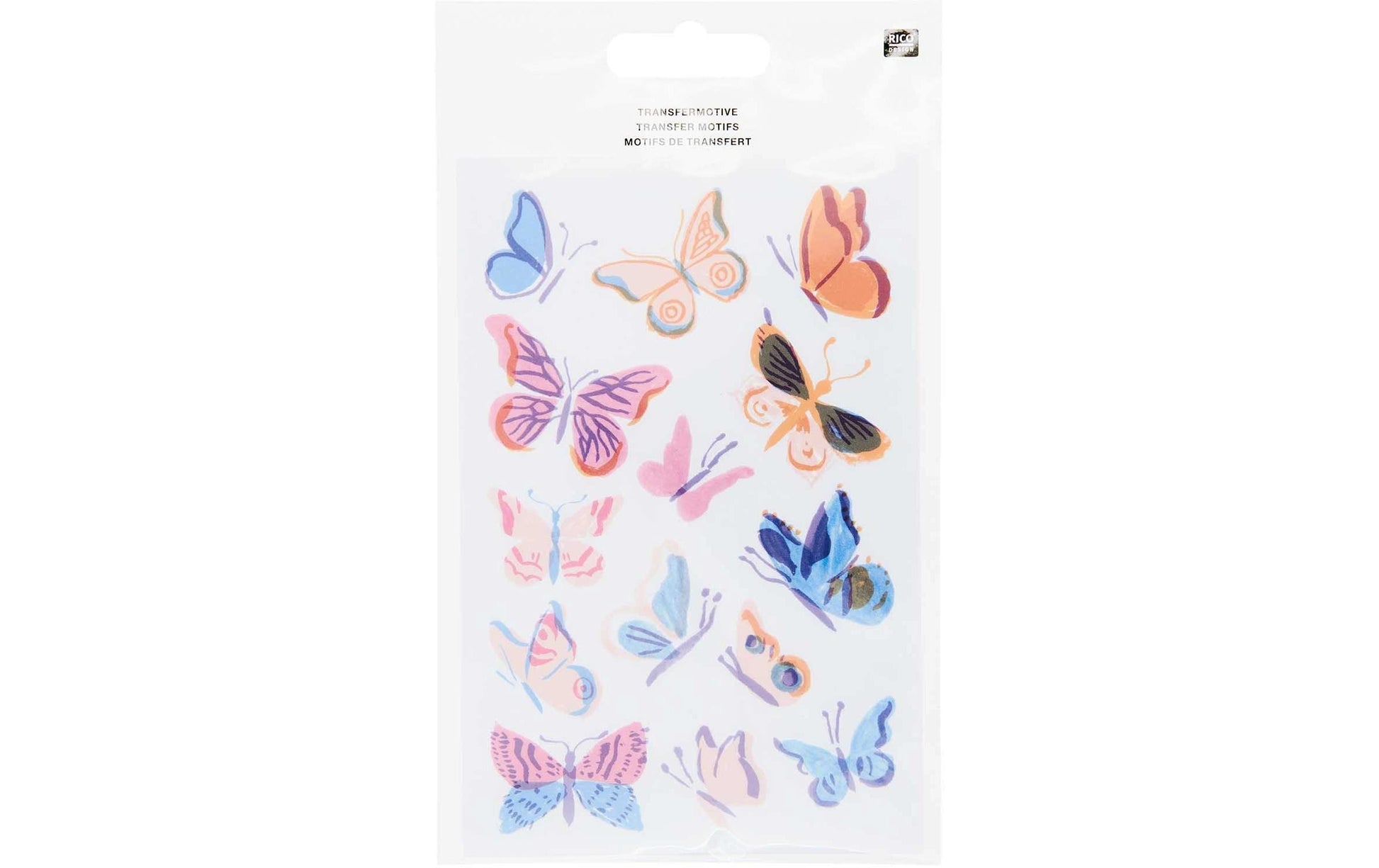Rico Design Sticker – Schmetterlinge, mehrfarbig – 1 Bogen/14 Sticker, selbstklebend