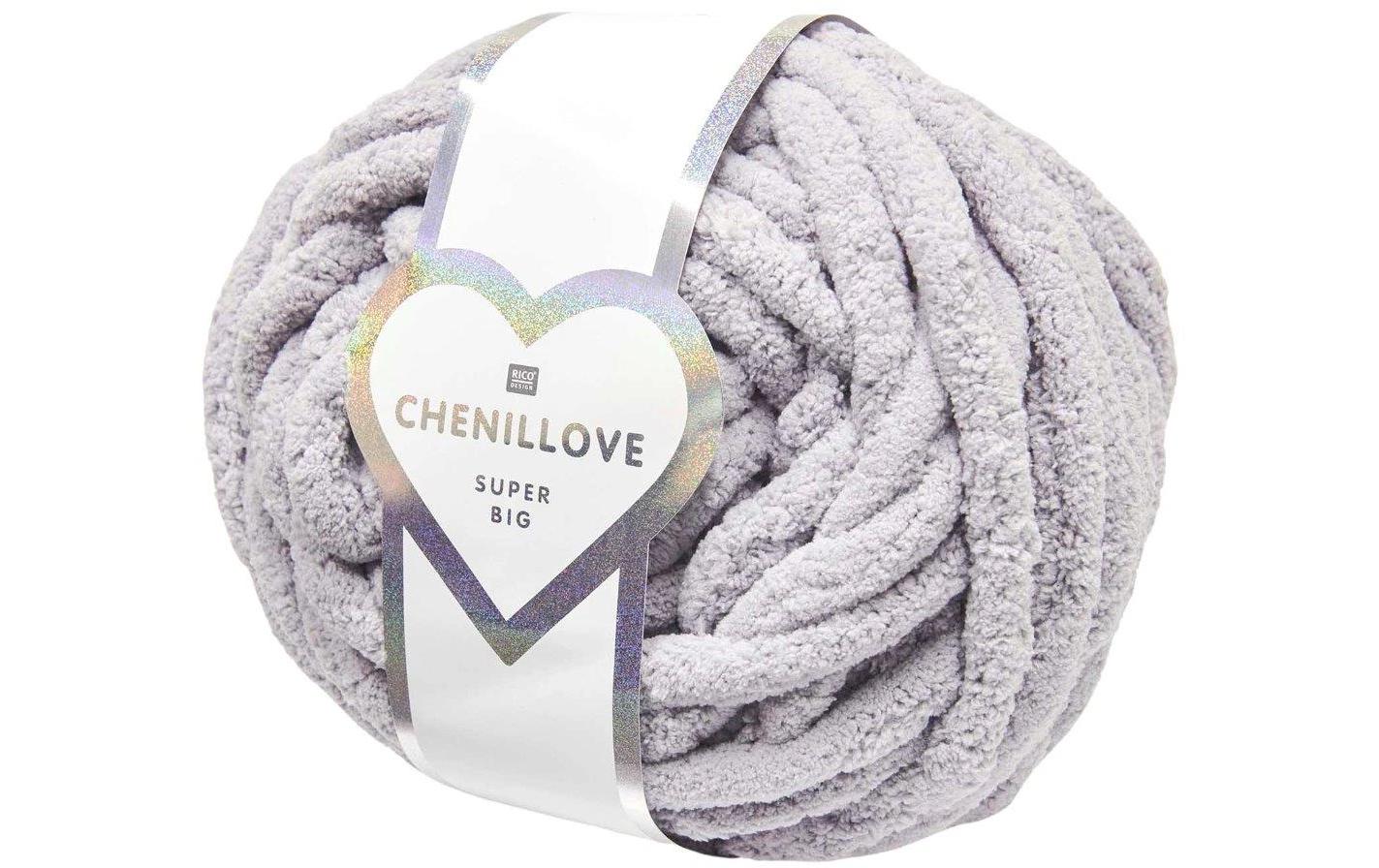Rico Design Chenillove Super Big Wolle Extra dick Lavendel – 300 g, 36 m, Nadel 25 mm, 100% Polyester