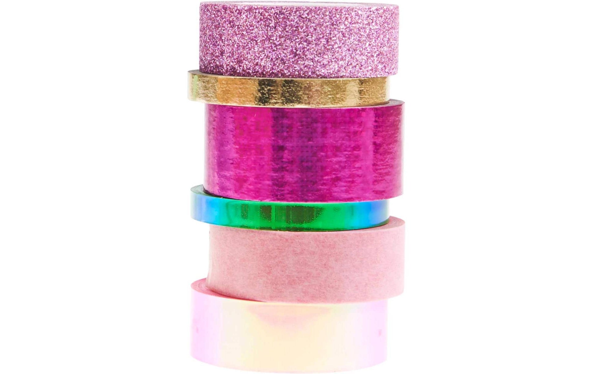 Rico Design Washi Tape Set – mehrfarbig, Papier, holografisch, wiederablösbar, 6 Rollen