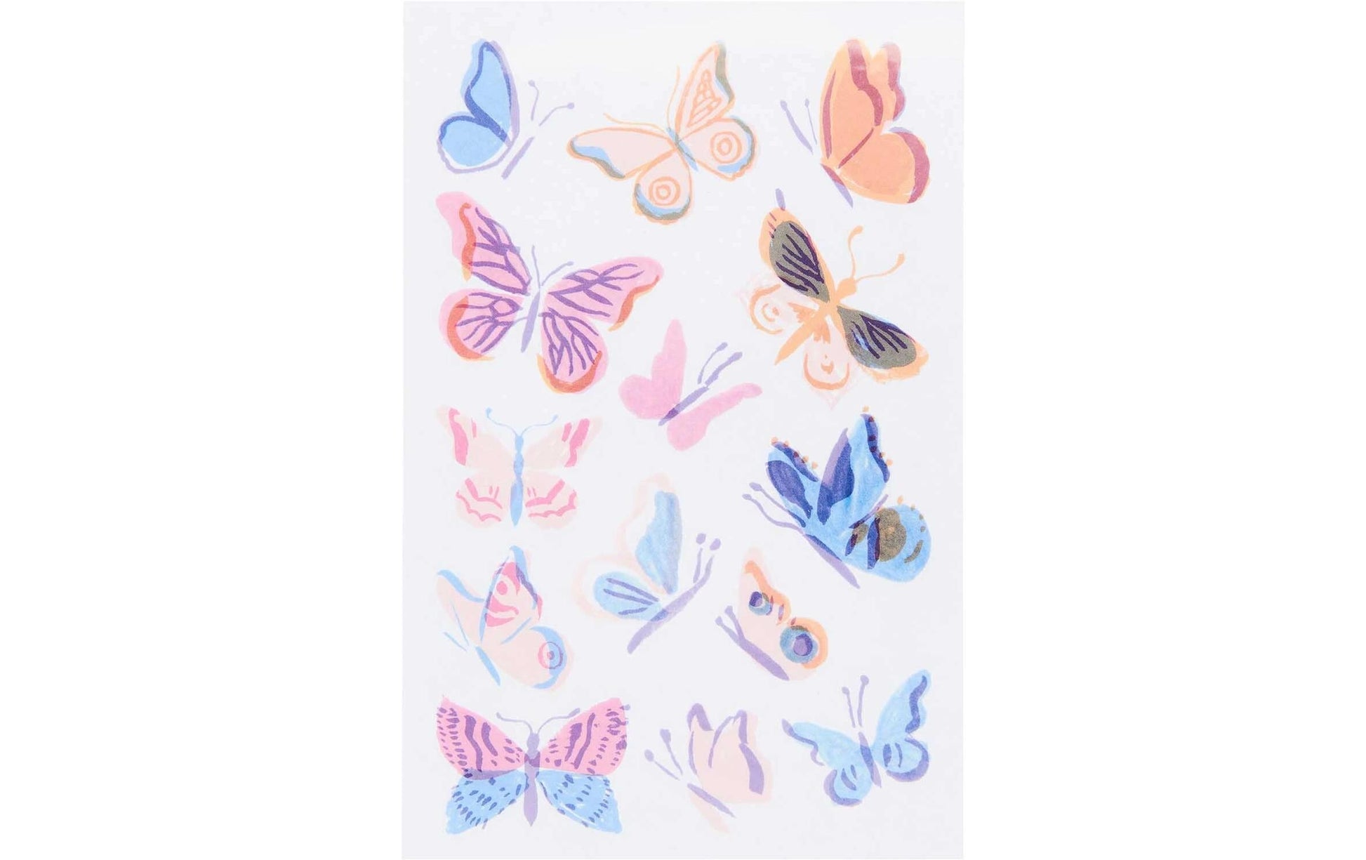 Rico Design Sticker – Schmetterlinge, mehrfarbig – 1 Bogen/14 Sticker, selbstklebend