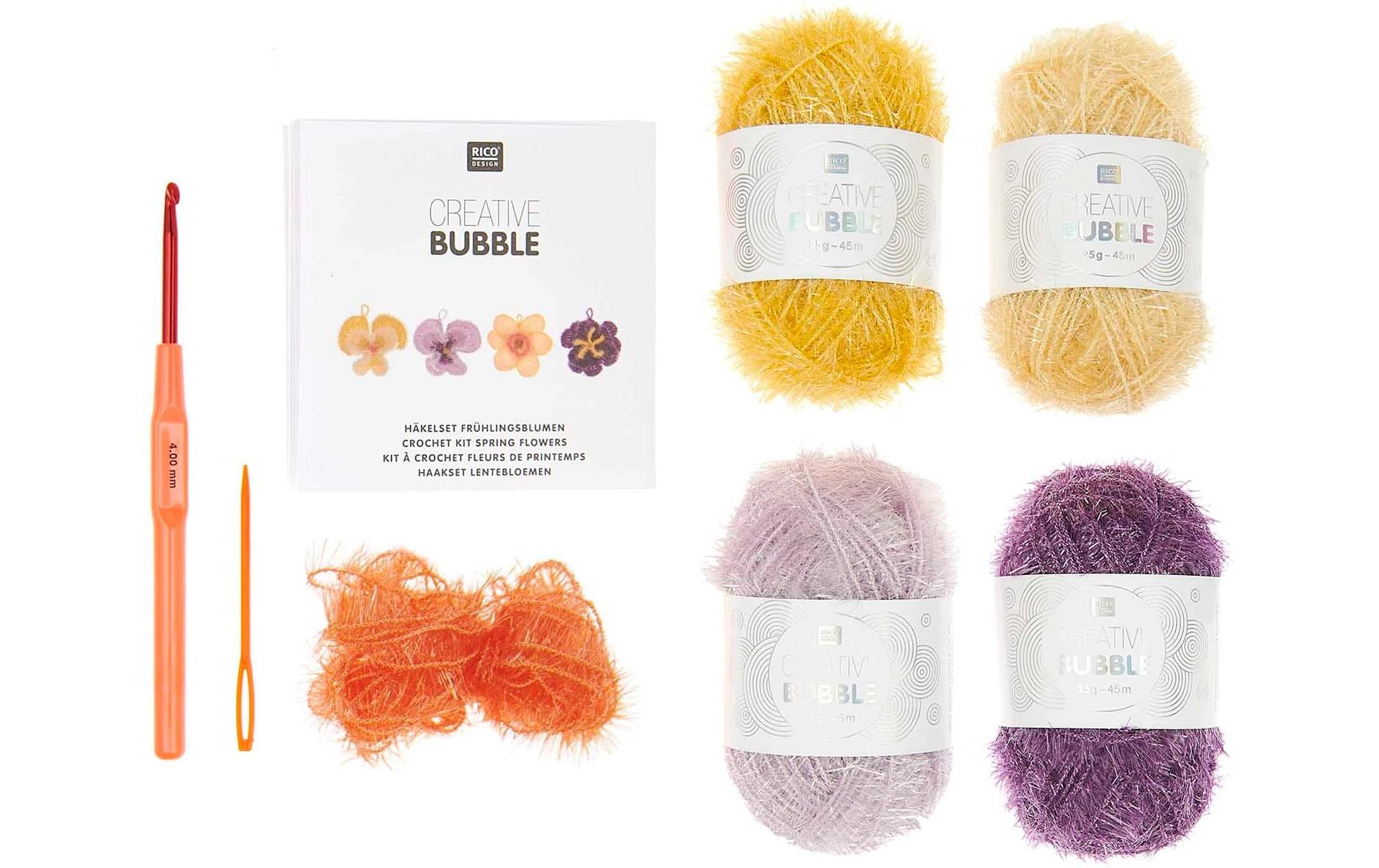 Rico Design Bubble – Häkelset – Frühlingsblumen – 7-teilig – Polyester