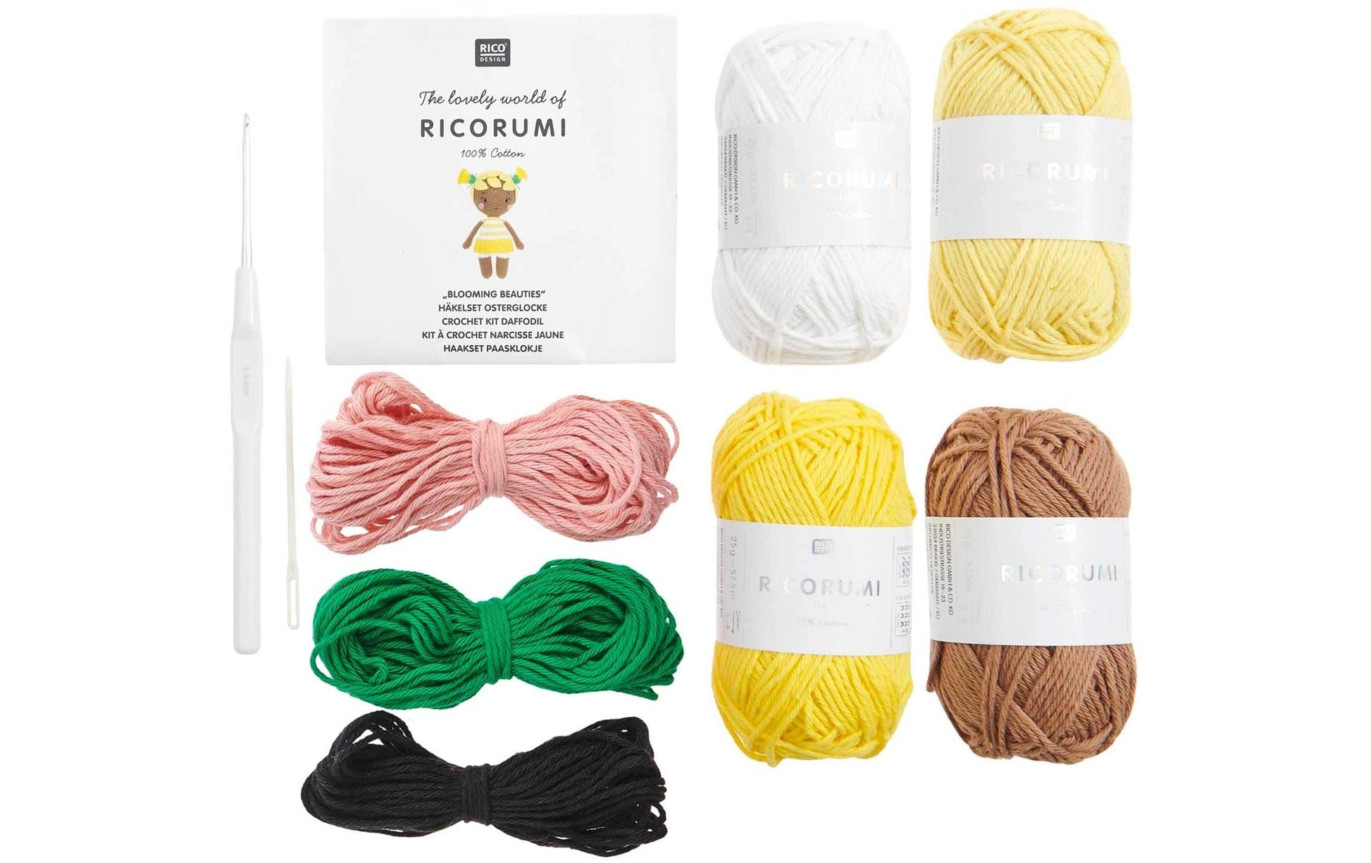 Rico Design Ricorumi Häkelset Blooming Beauties – Mehrfarbig, 9 Stk.