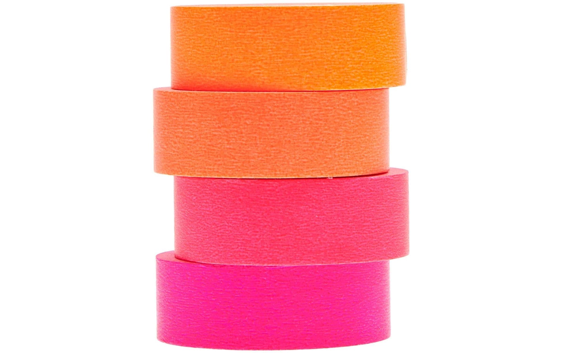 Rico Design Washi Tape – 15 mm × 10 m, neonorange, pink, rot – 4 Rollen, Papier, entfernbar, FSC Mix