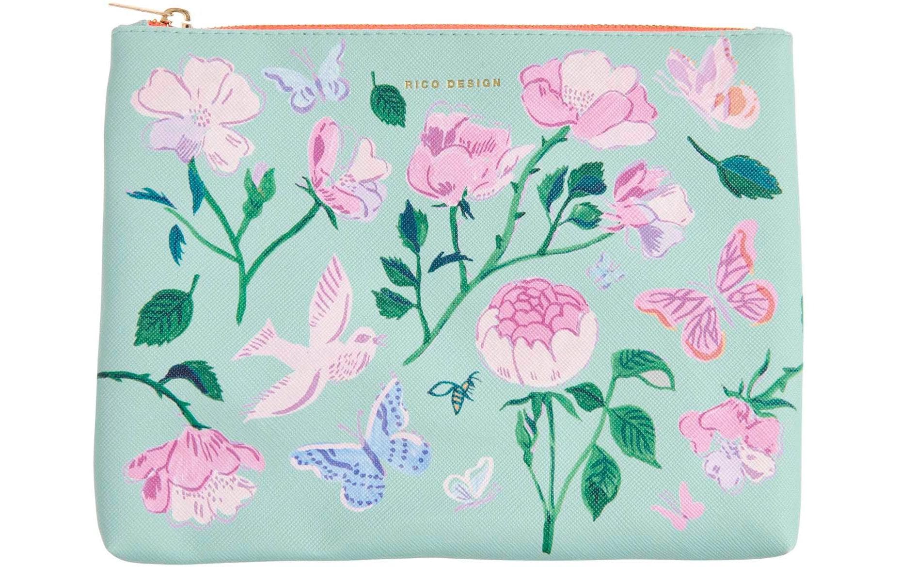 Rico Design La Vie en Rose – Schlamperetui, rosa, Polyester, 15 × 20 × 1,6 cm