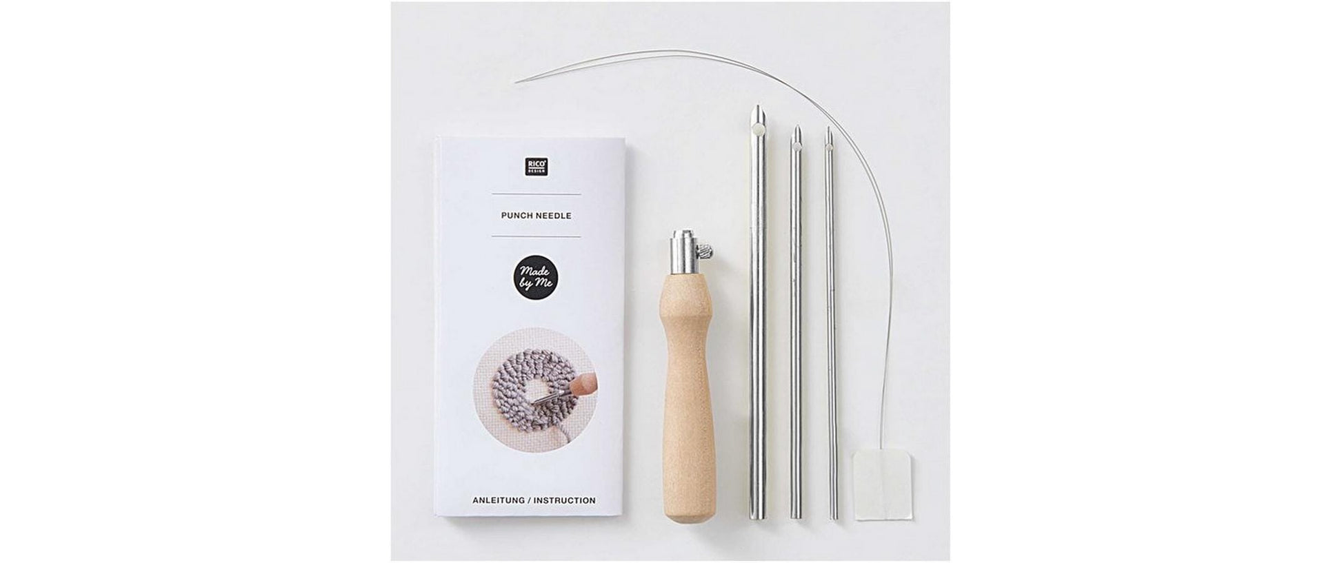 Rico Design Punch Needle-Set – 2/3/4,5 mm, 6-teilig, Holz, für Handnähen