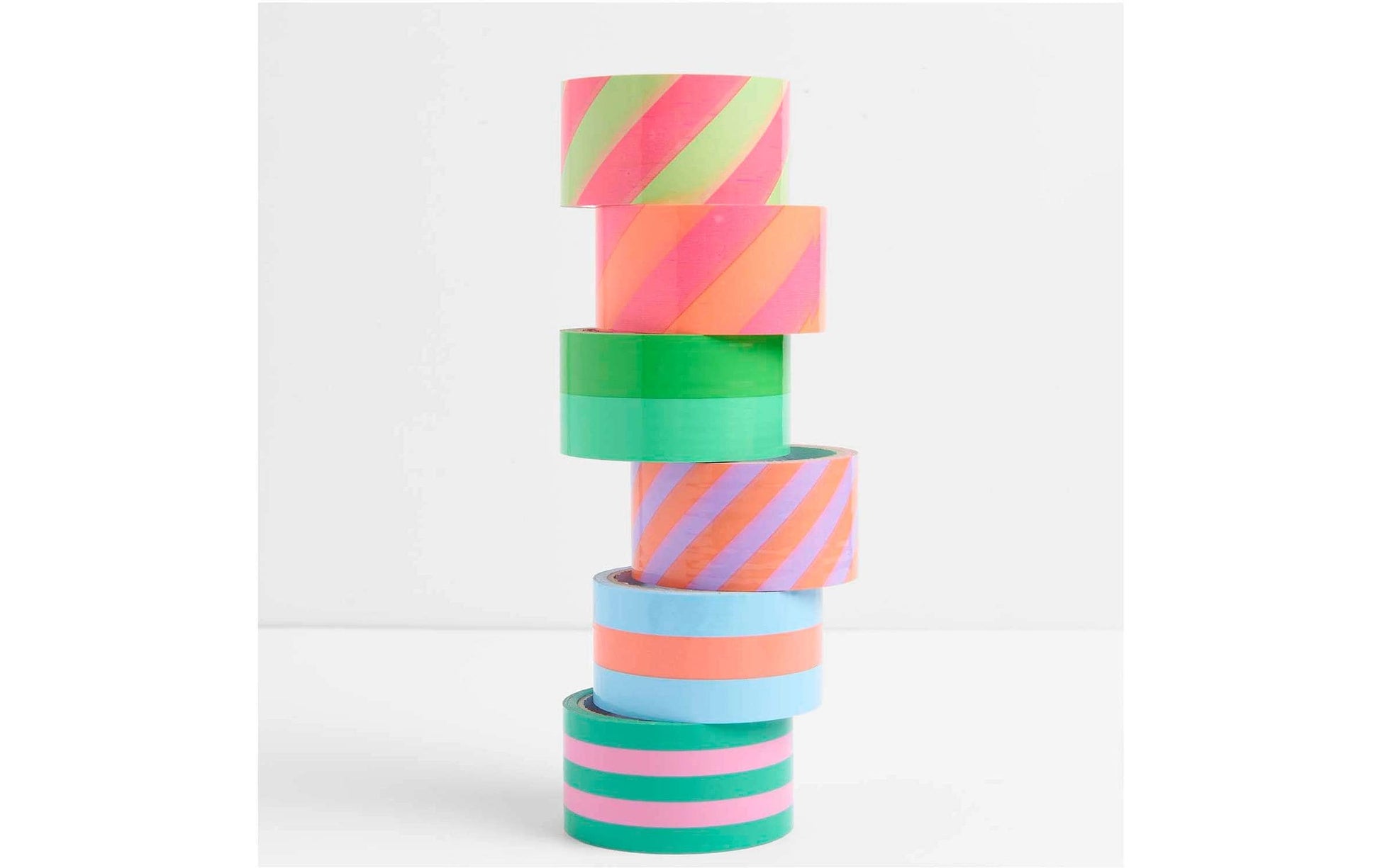 Rico Design Verpackungsklebeband, Papier, Hellblau, Orange, Muster – 50 mm × 32 m – 1 Stück