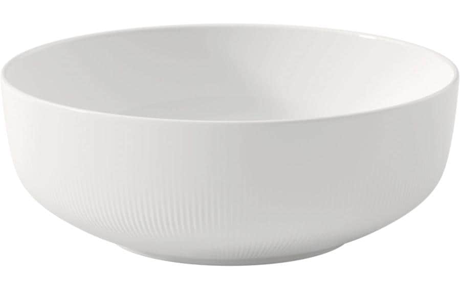 Villeroy & Boch Afina Salatschüssel – 2 l, Ø 24 cm, Porzellan, Weiss, spülmaschinenfest, mikrowellengeeignet