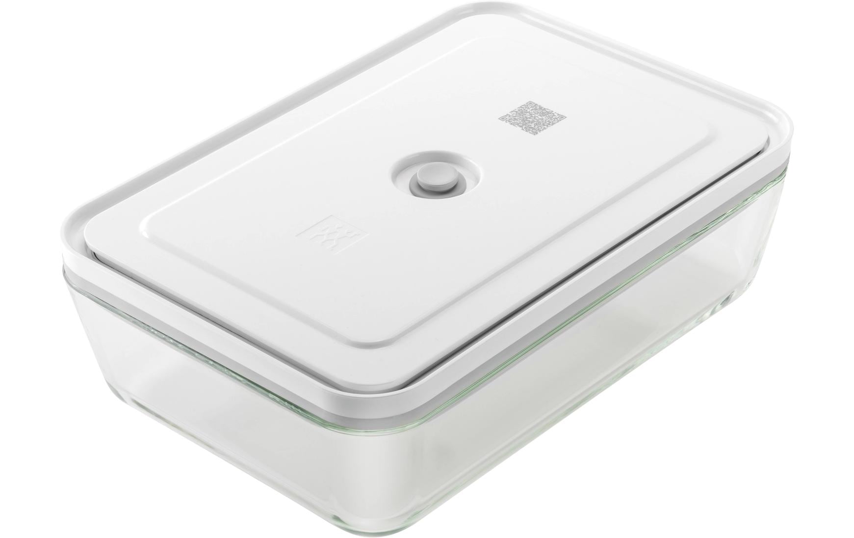 ZWILLING Vakuumbehälter Fresh & Save – 20 × 29,2 × 9,7 cm, 2,85 l – für Vakuumierer, Glas, Grau/Transparent