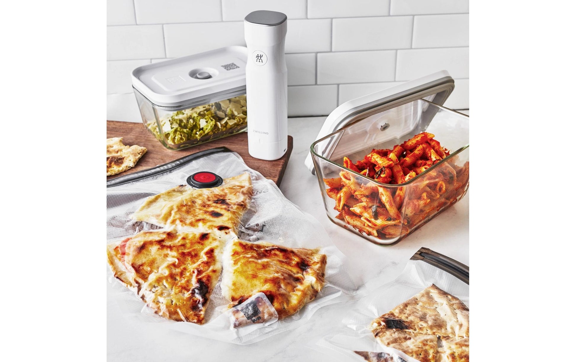 ZWILLING Vakuumbehälter-Set GlasBox M/L – 4 l Gesamt, 7 Stk., Glas, Weiss