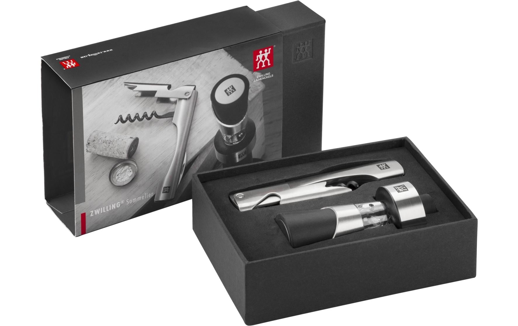 ZWILLING Sommelier-Set – 19 × 10 × 4,2 cm, Edelstahl, 2-teilig
