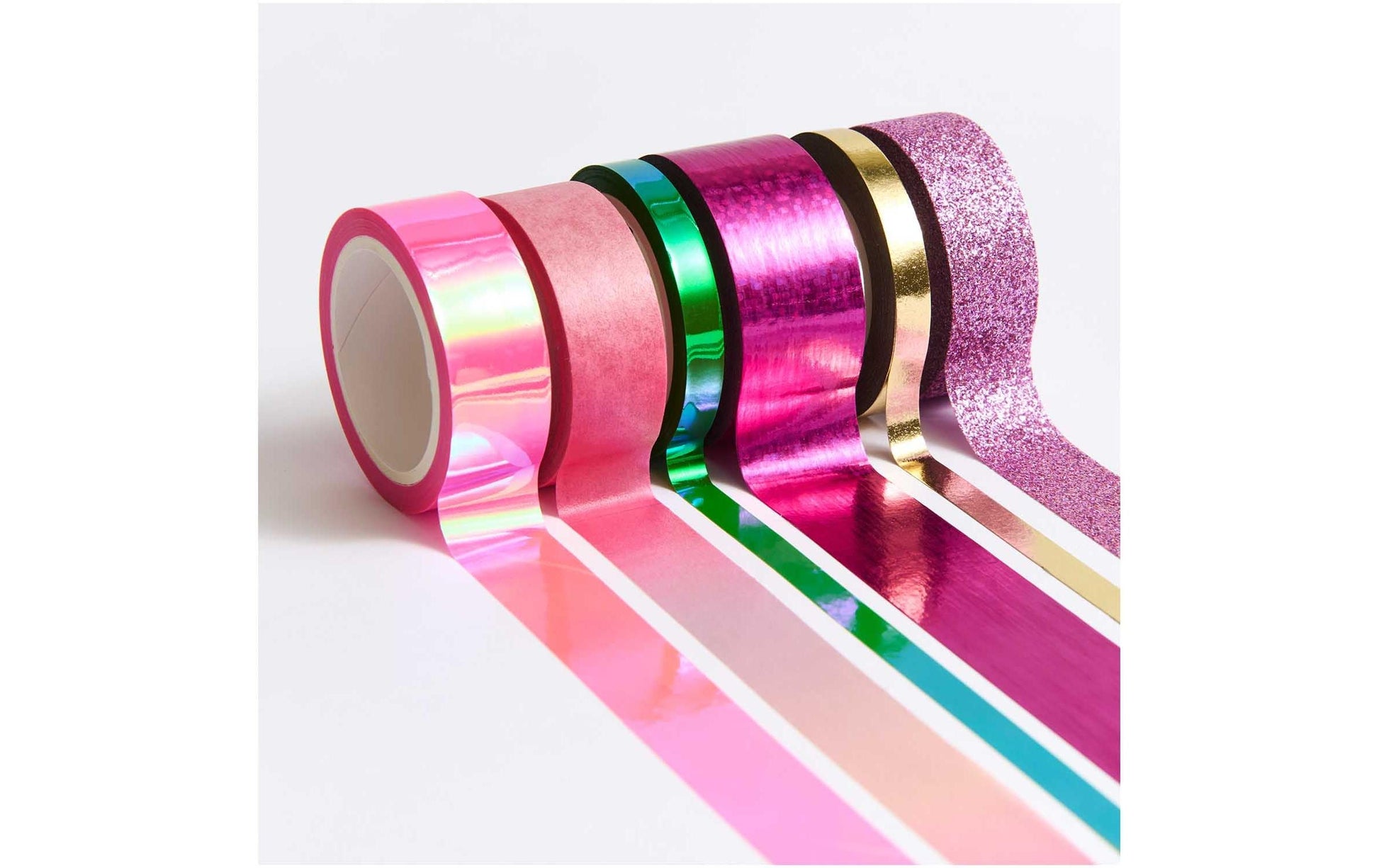 Rico Design Washi Tape Set – mehrfarbig, Papier, holografisch, wiederablösbar, 6 Rollen