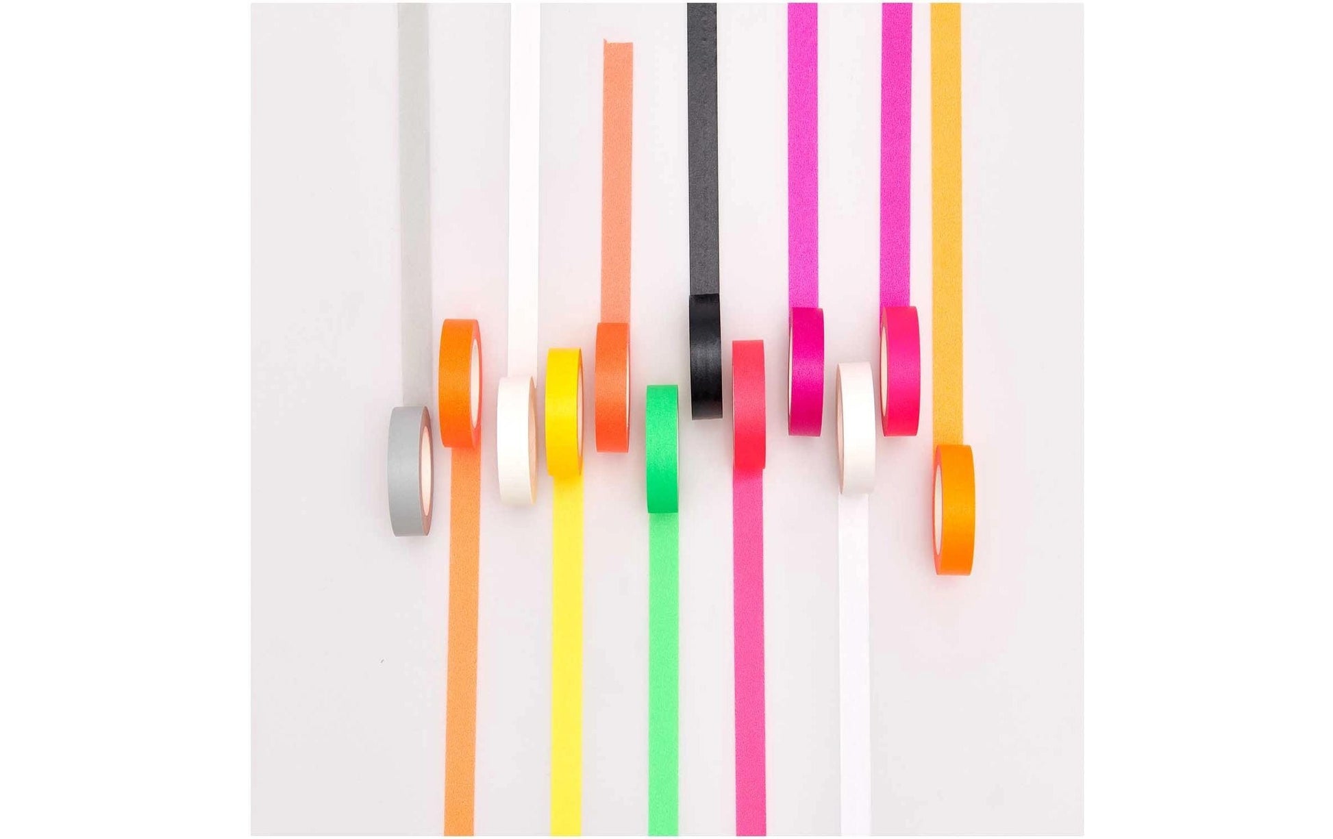 Rico Design Washi Tape – 15 mm × 10 m, neonorange, pink, rot – 4 Rollen, Papier, entfernbar, FSC Mix