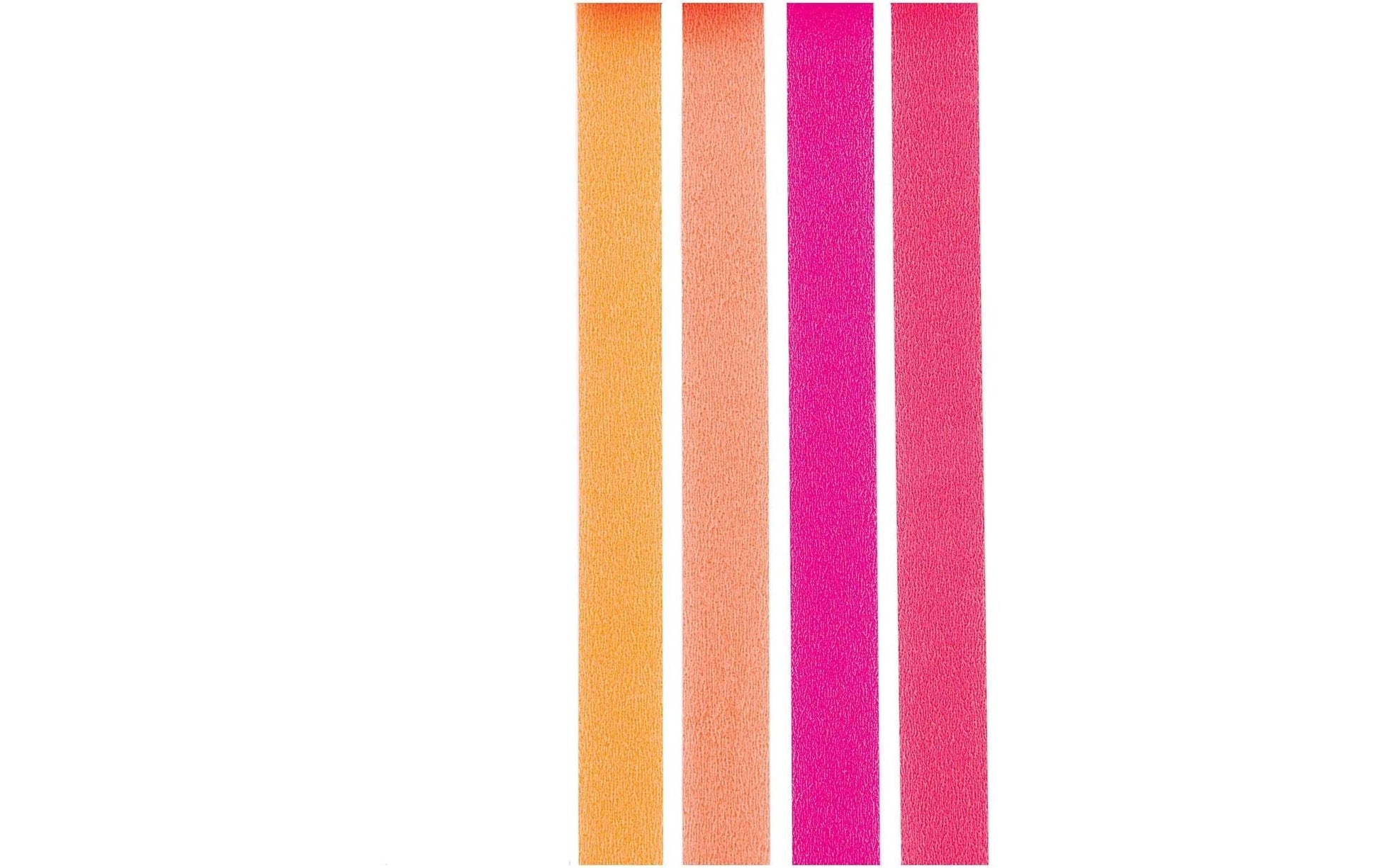 Rico Design Washi Tape – 15 mm × 10 m, neonorange, pink, rot – 4 Rollen, Papier, entfernbar, FSC Mix