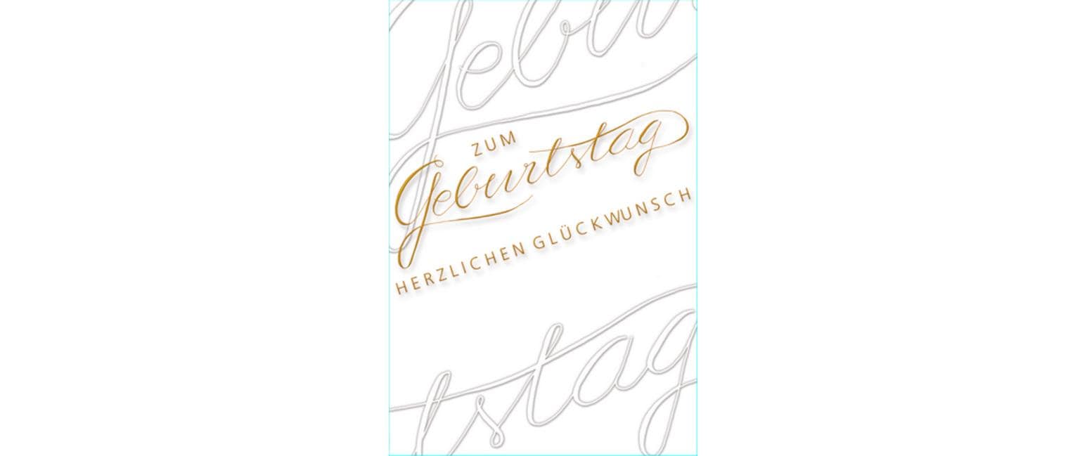 ABC Geburtstagskarte – B6, mit Couvert, Silber, Weiss – 1 Stk