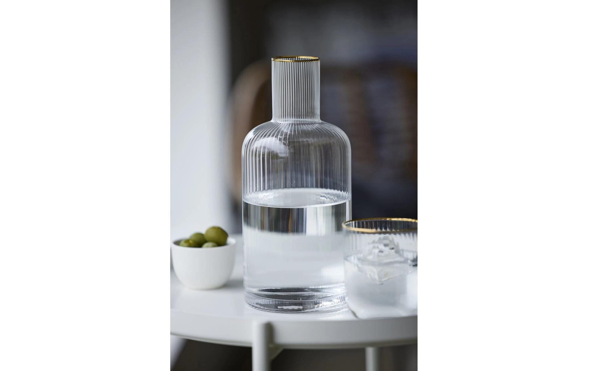 Lyngby Glas Trinkglas Palermo – 4er Set, 350 ml, Glas, Transparent/Gold