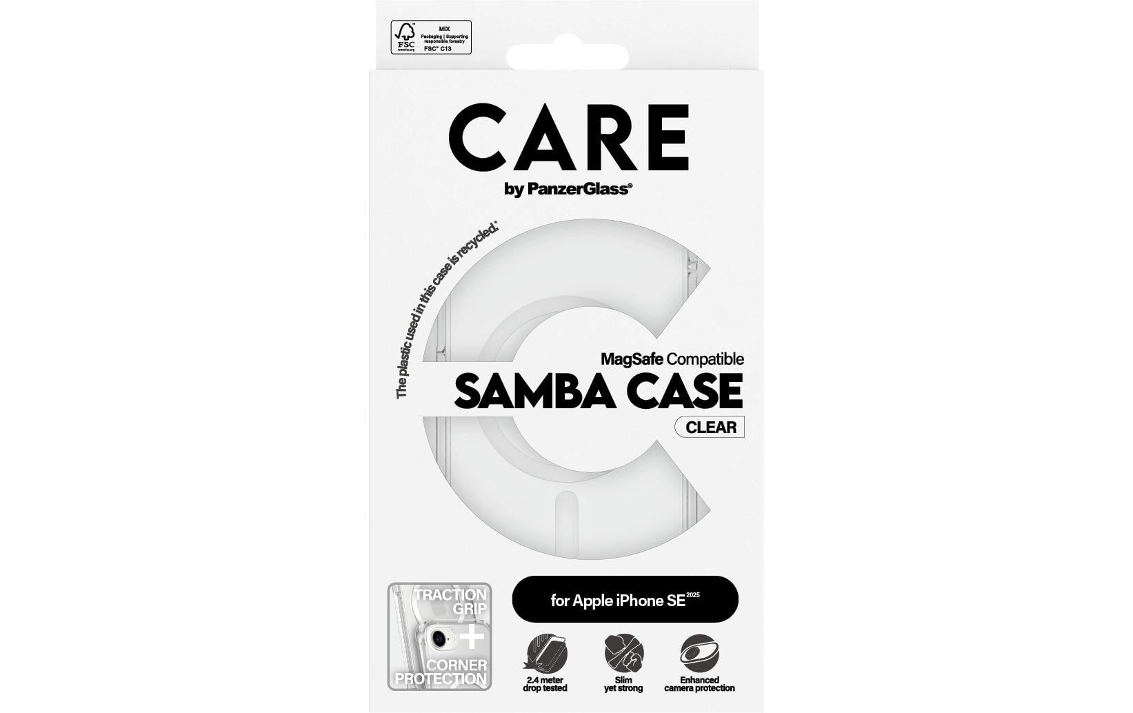 PanzerGlass CARE – Backcover Fashion Case Samba – für Apple iPhone 16e – transparent – TPU