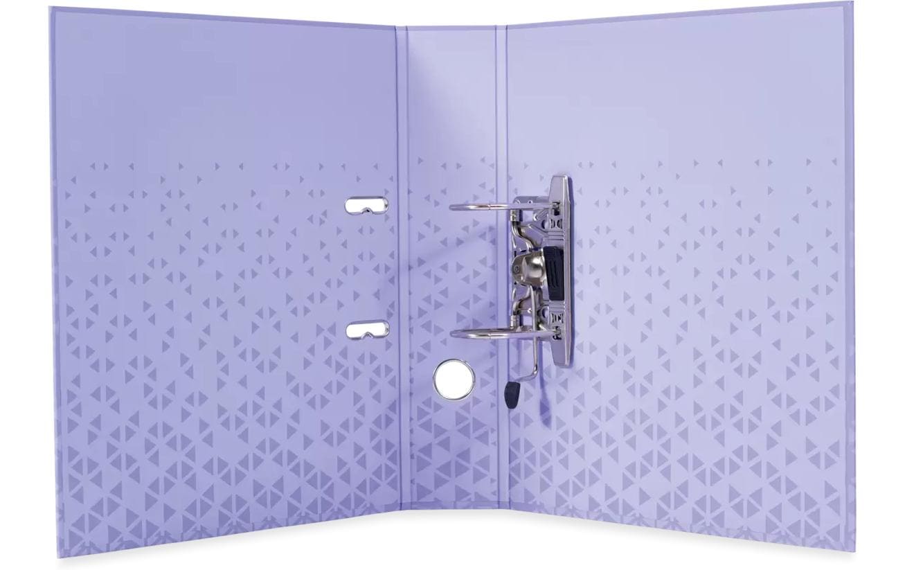HERMA Ordner Color – A4 hoch – 2-Ring Hebelmechanik, Rücken 70 mm – violett, mit Niederhalter, mit Griffloch