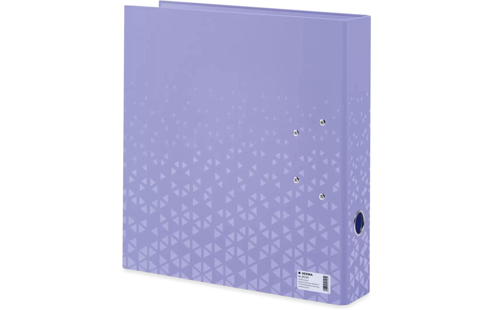 HERMA Ordner Color – A4 hoch – 2-Ring Hebelmechanik, Rücken 70 mm – violett, mit Niederhalter, mit Griffloch