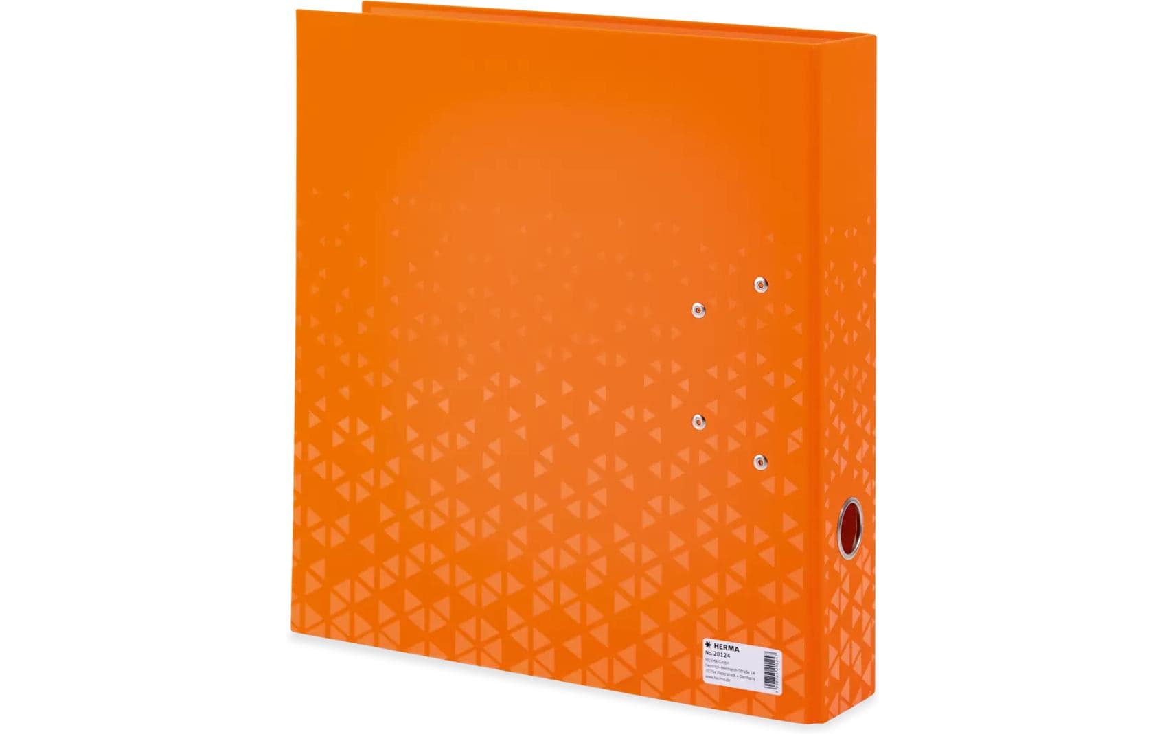 HERMA Ordner – A4 hoch – 2-Ring Hebelmechanik, Rücken 70 mm – orange, mit Niederhalter, mit Griffloch