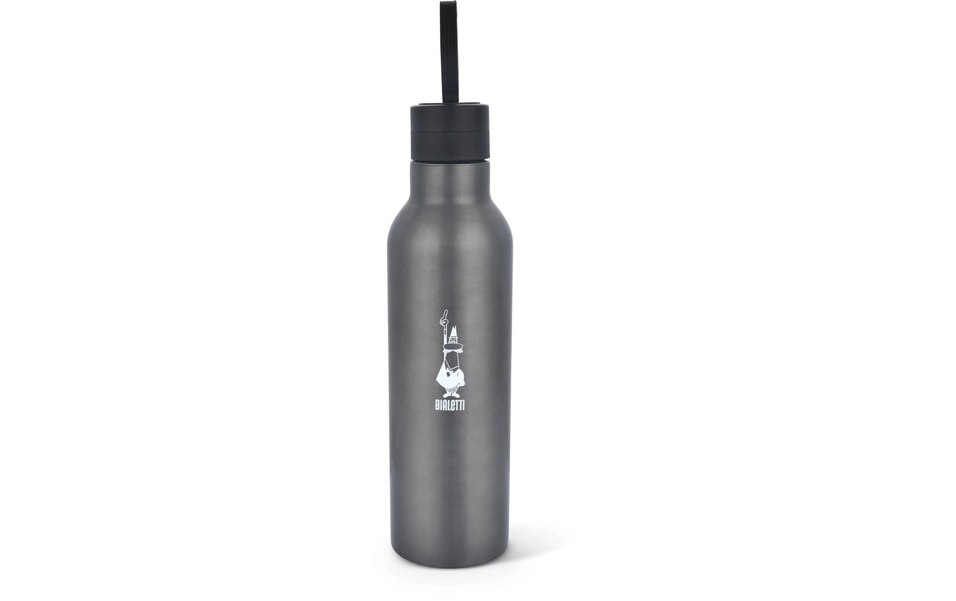 Bialetti Isolierflasche 750 ml – doppelwandig 12 h heiss/24 h kalt, Innen Porzellan, Grau