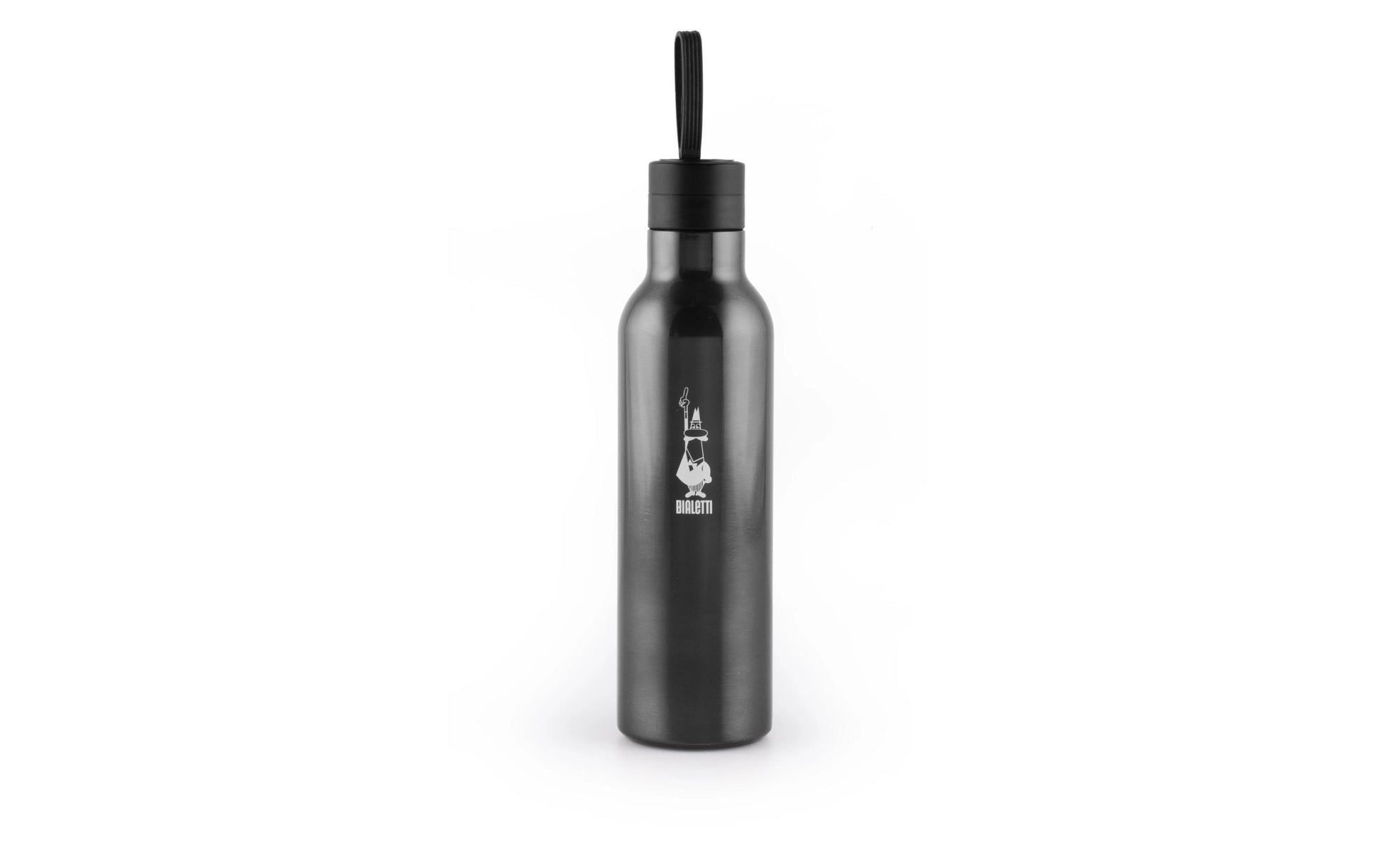 Bialetti Isolierflasche 500 ml – Doppelwandig 12 h heiss/24 h kalt, Innen Porzellan, Grau