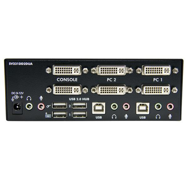 StarTech.com 2-Port DVI-I KVM-Switch – 2048 × 1536, USB 2.0-Hub, Audio