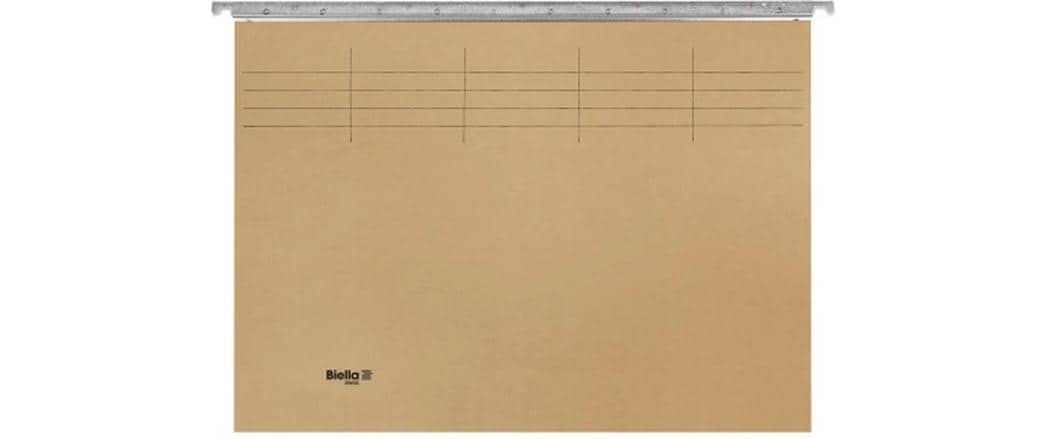 Biella Hängeordner für A4 – Karton, Olivgrün, 320 × 250 mm, mit Vordruck