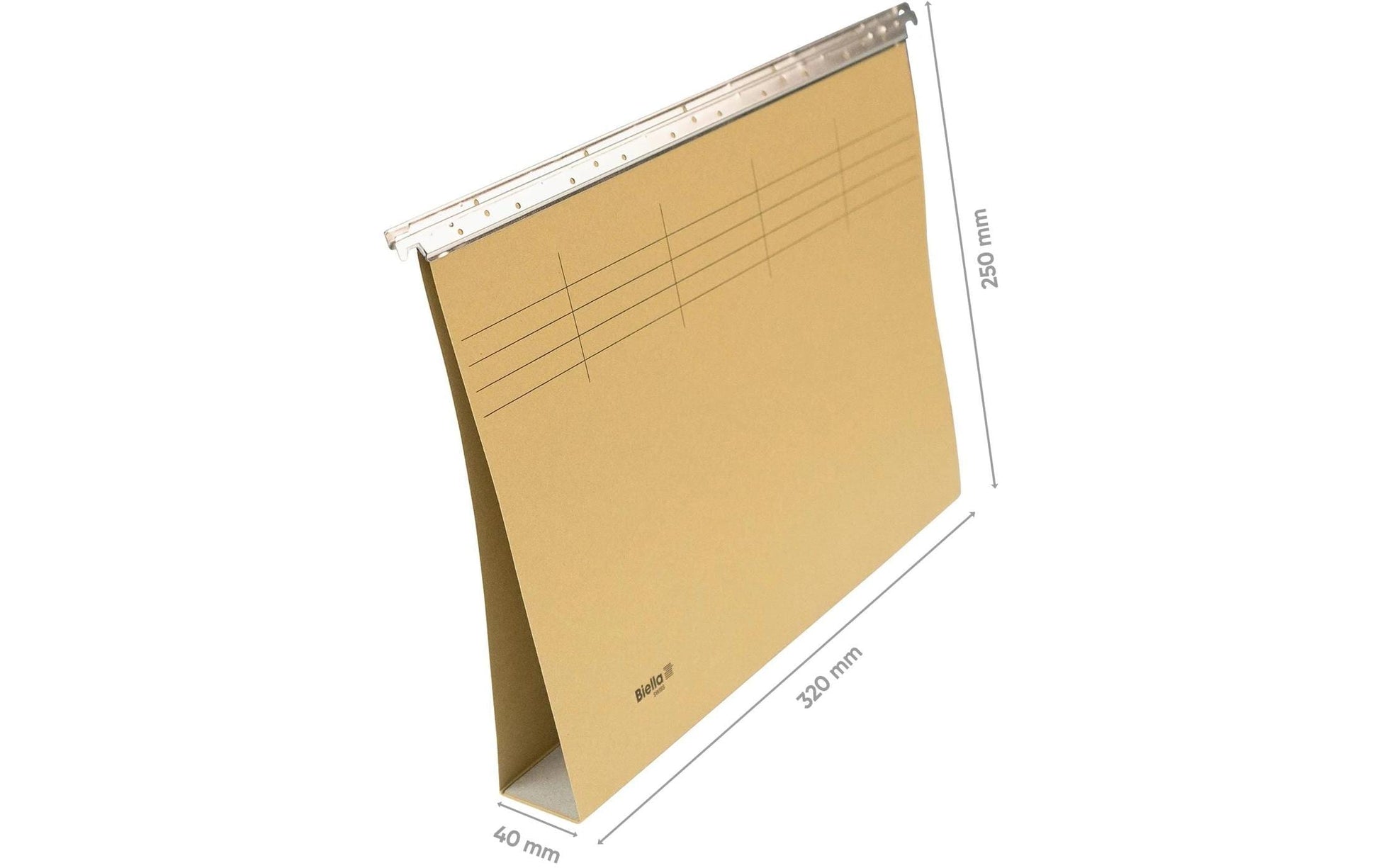 Biella Hängeordner für A4 – Karton, Olivgrün, 320 × 250 mm, mit Vordruck